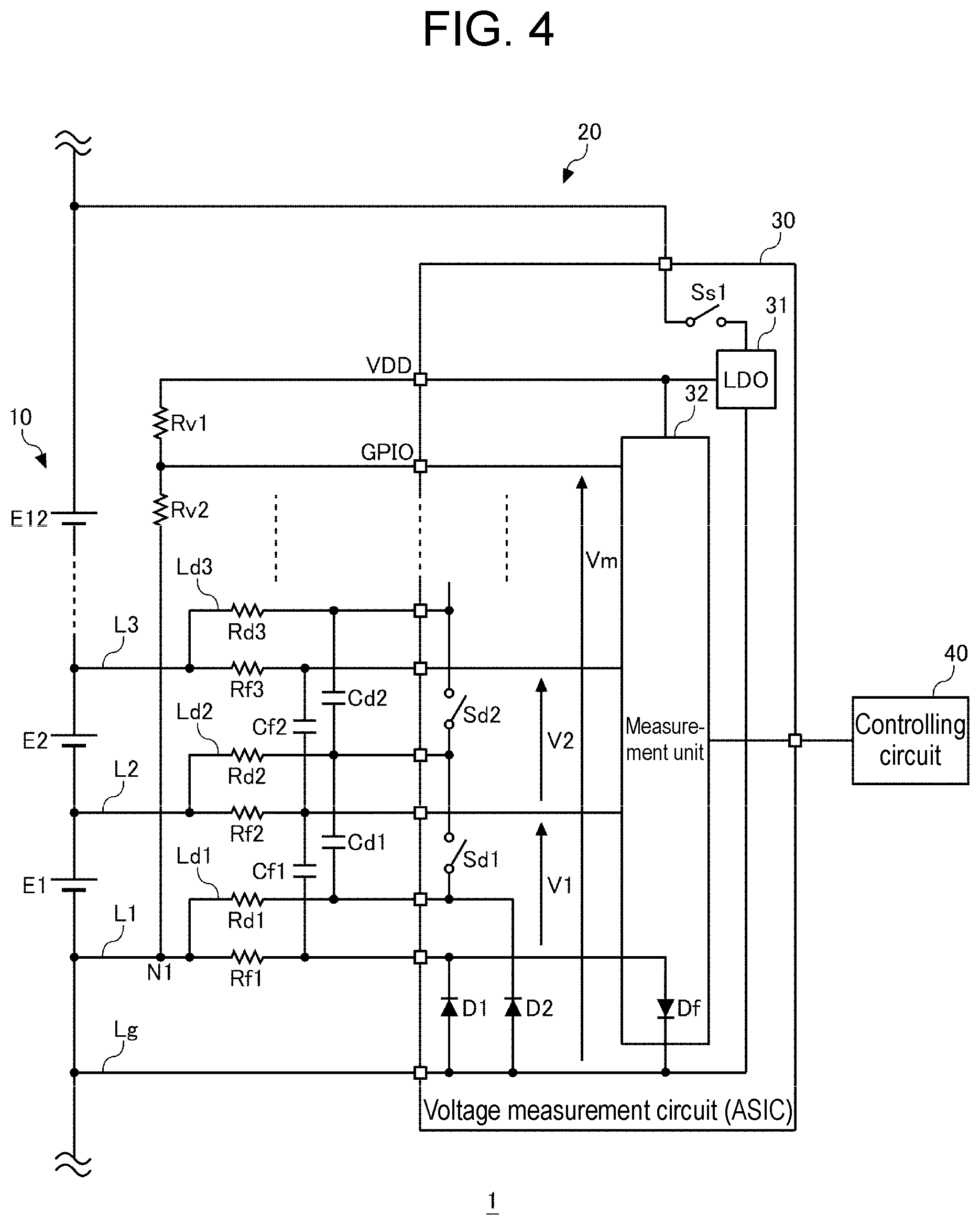 Patent US12556010 Figure 4 – Management device and power supply system