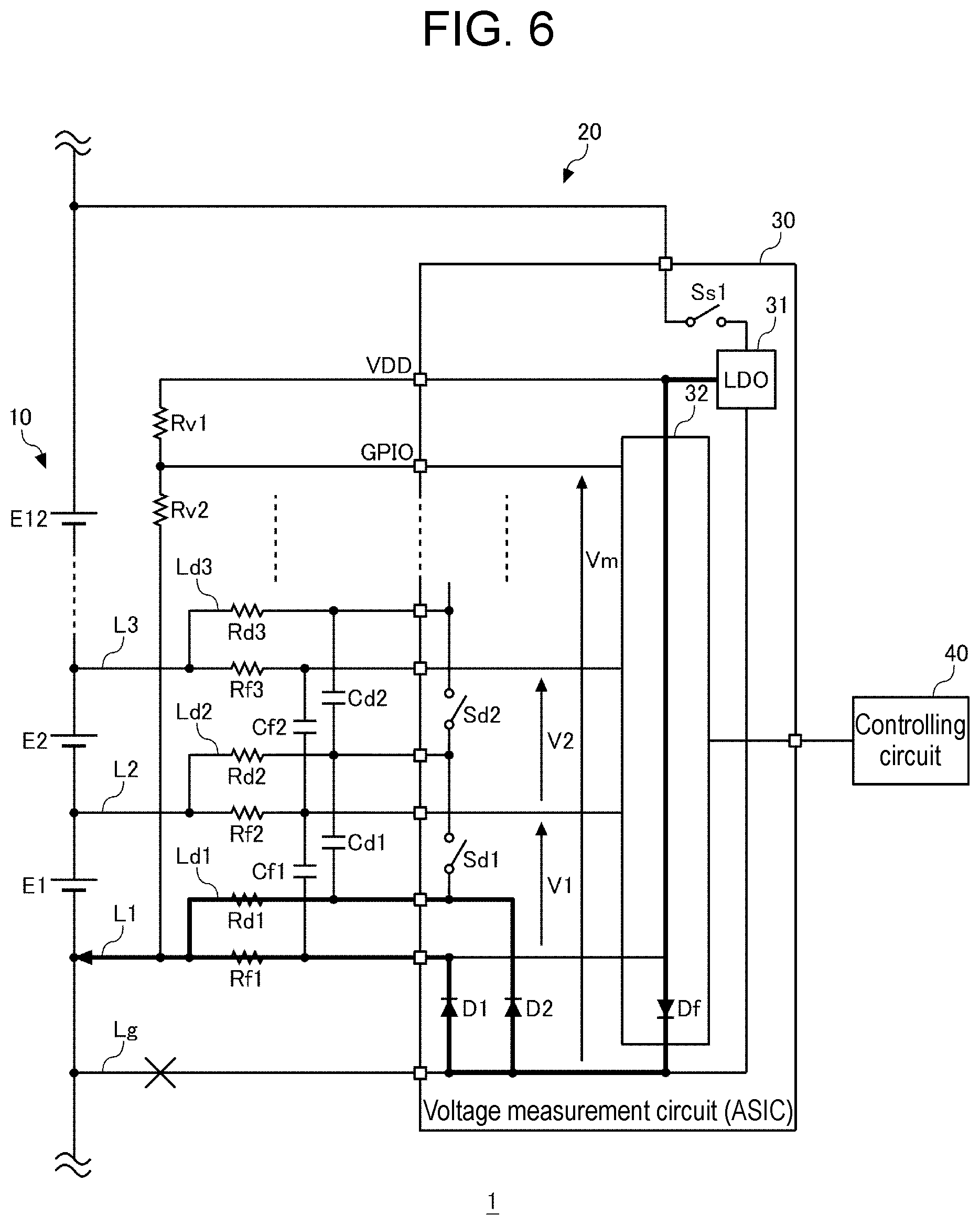 Patent US12556010 Figure 6 – Management device and power supply system