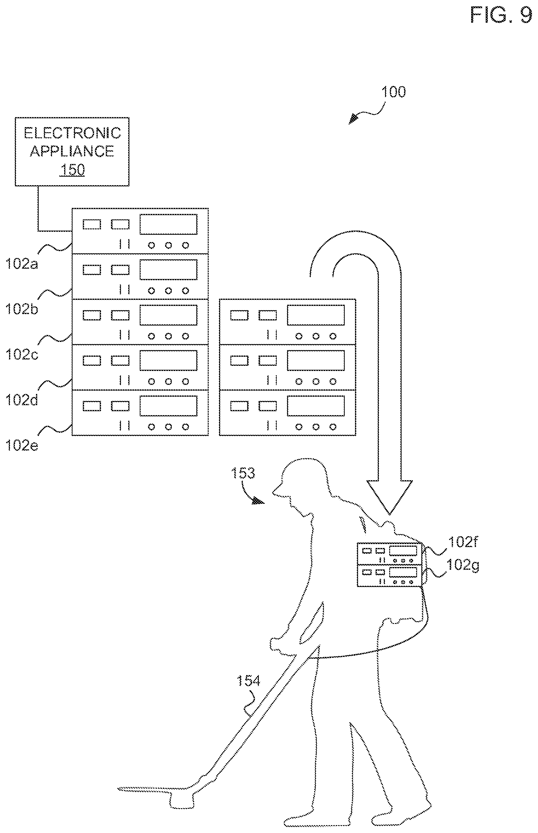 Patent US12556023 Figure 9 – Modular battery pack system with multi-voltage bus