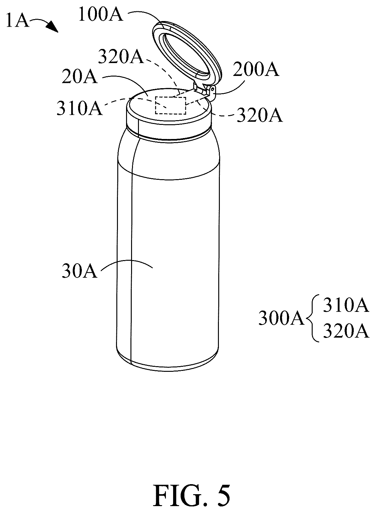 Patent US12556045 Figure 4 – Container and lid and attachment thereof