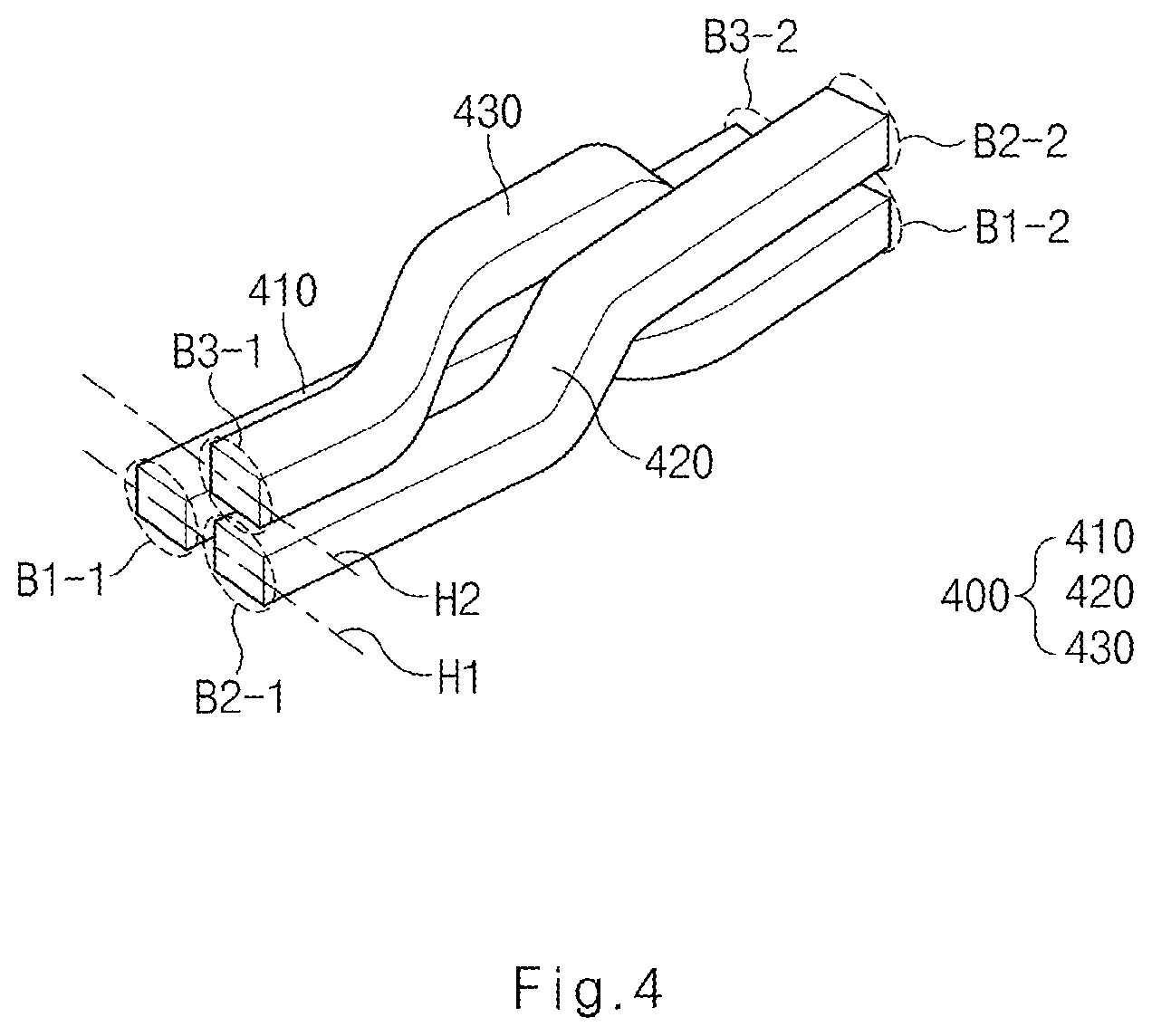 Patent US12556054 Figure 4 – Stator with improved busbars and motor including the same