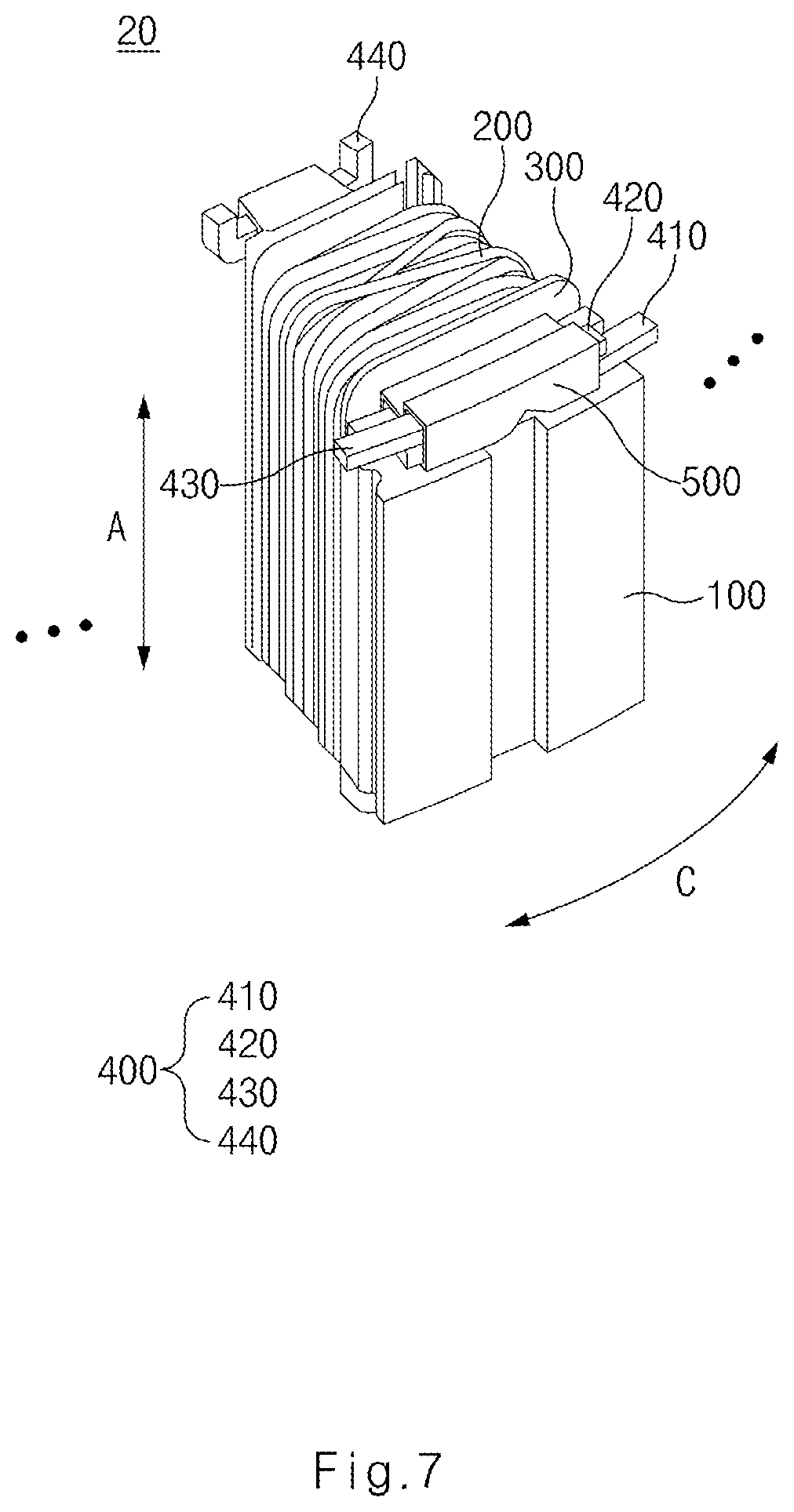Patent US12556054 Figure 7 – Stator with improved busbars and motor including the same