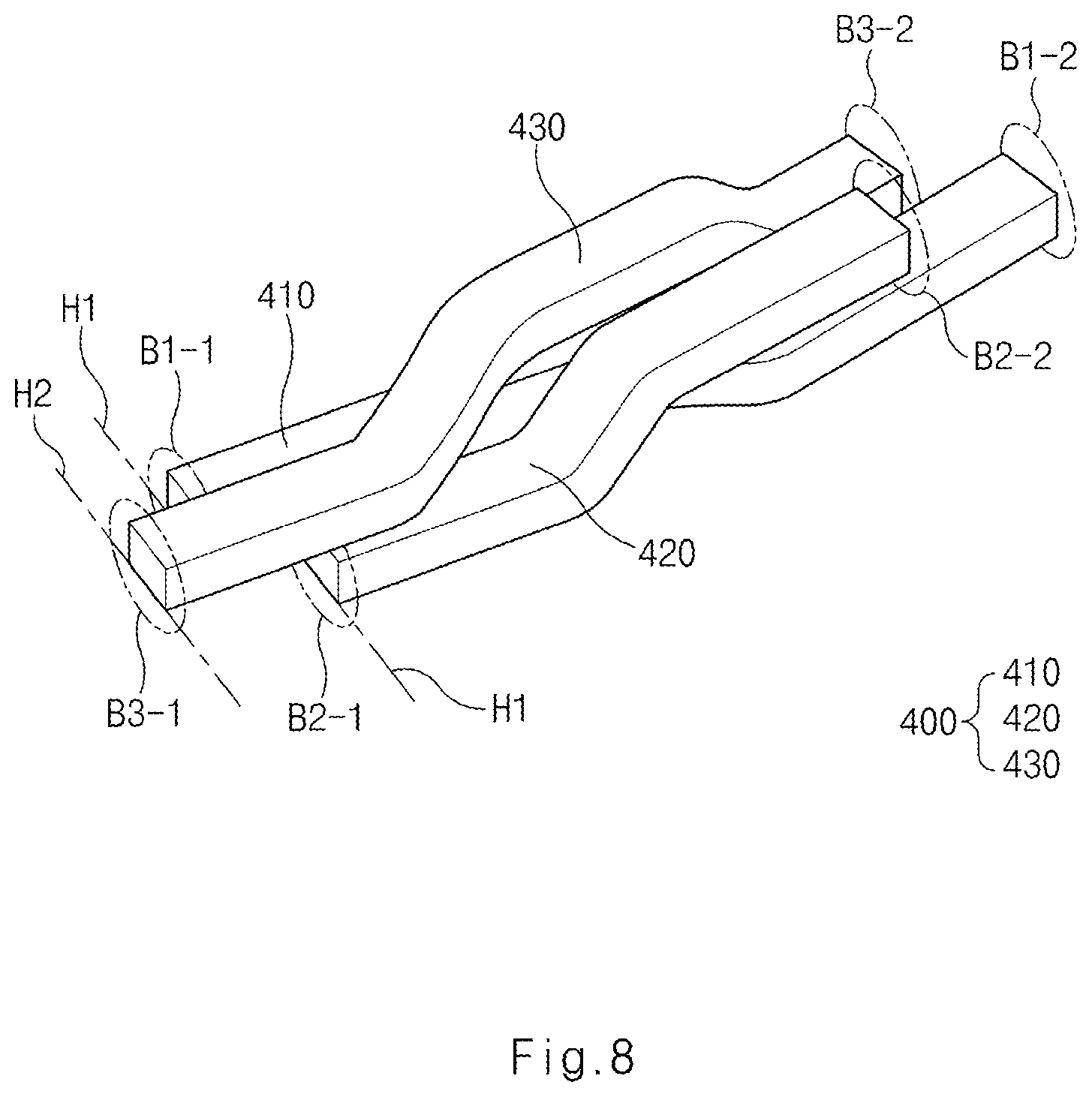 Patent US12556054 Figure 8 – Stator with improved busbars and motor including the same