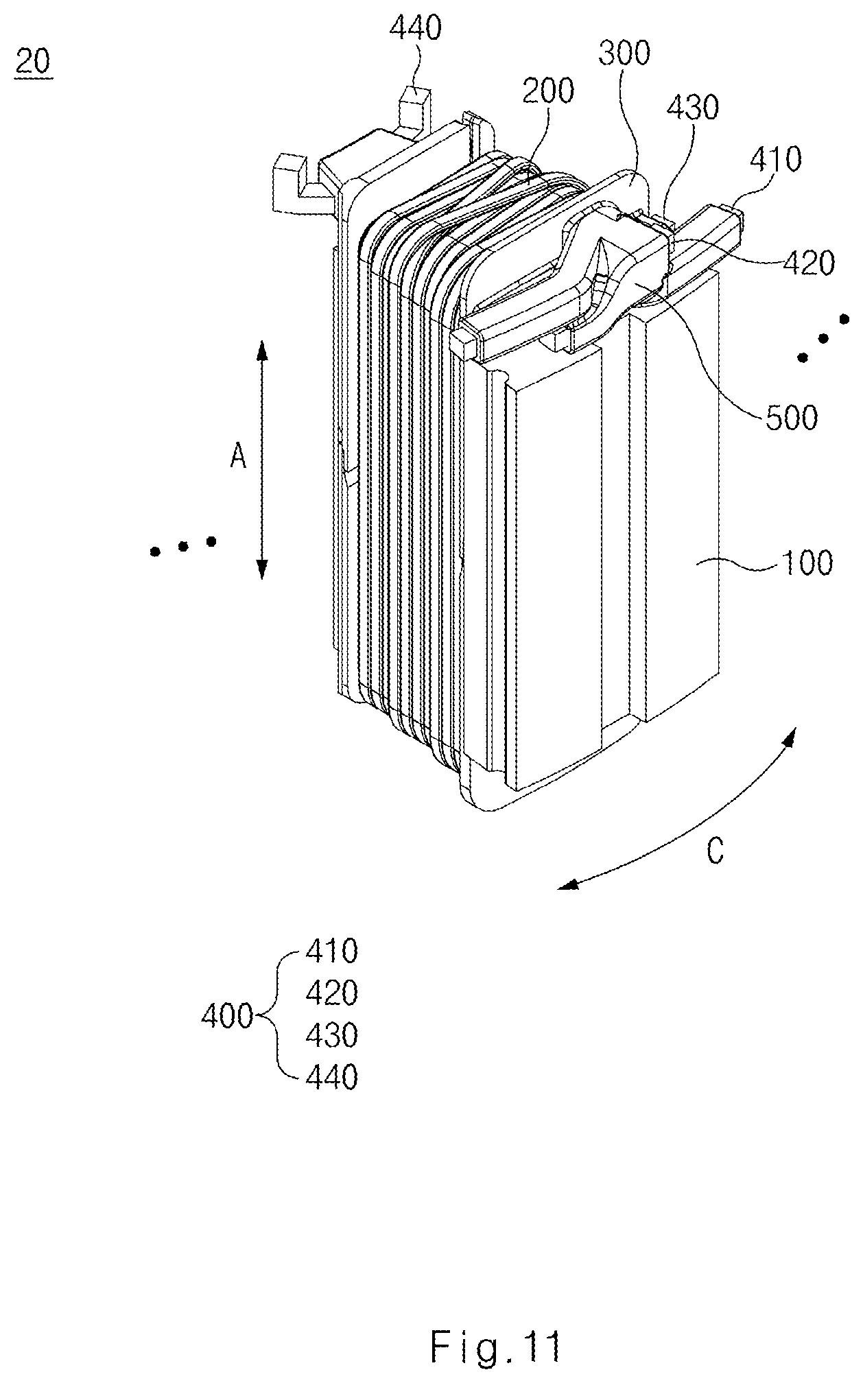 Patent US12556054 Figure 11 – Stator with improved busbars and motor including the same