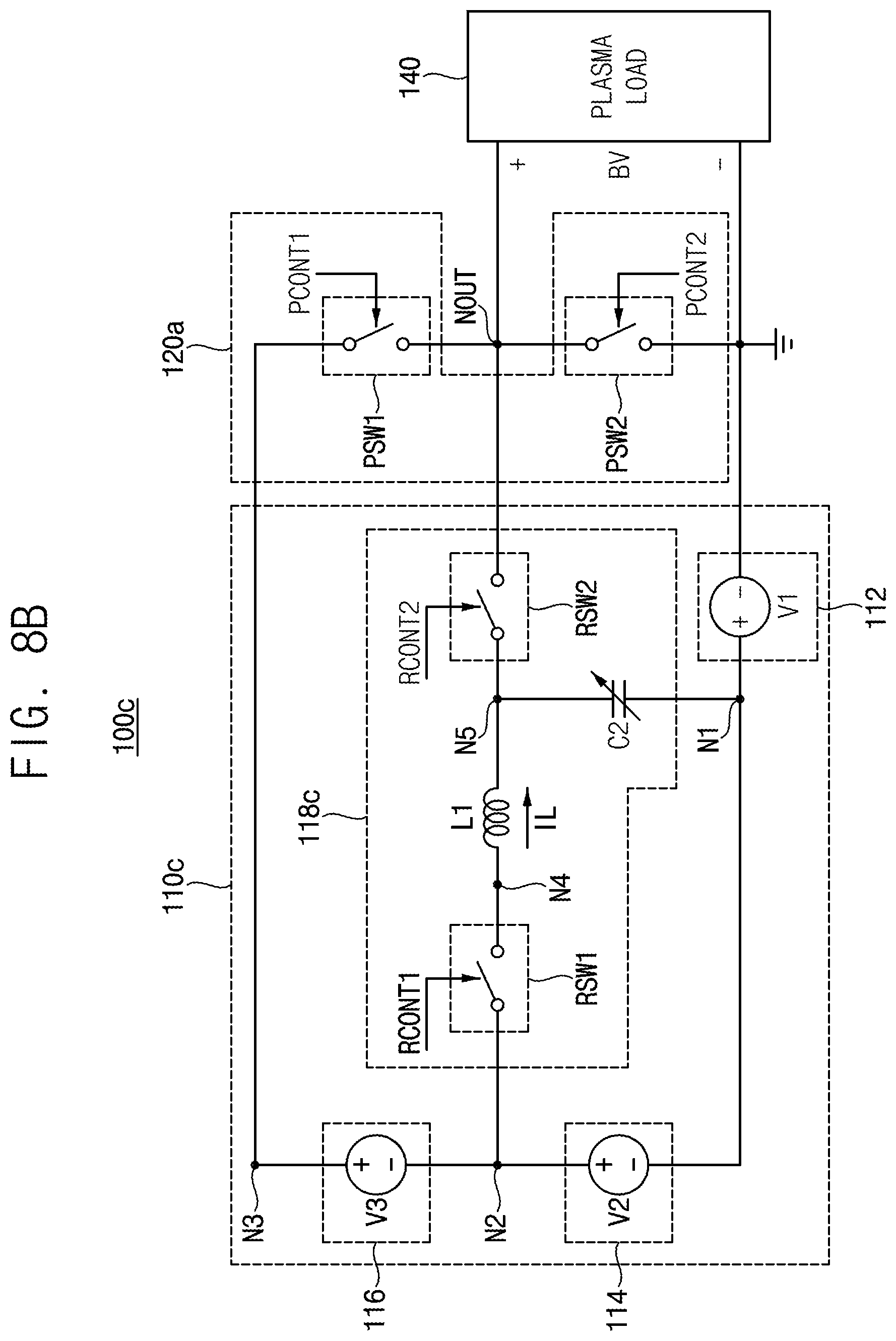 Patent US12556111 Figure 9 – Power generator with partial sinusoidal waveform, plasma processing apparatus including the same and method of manufacturing semiconductor device using the same