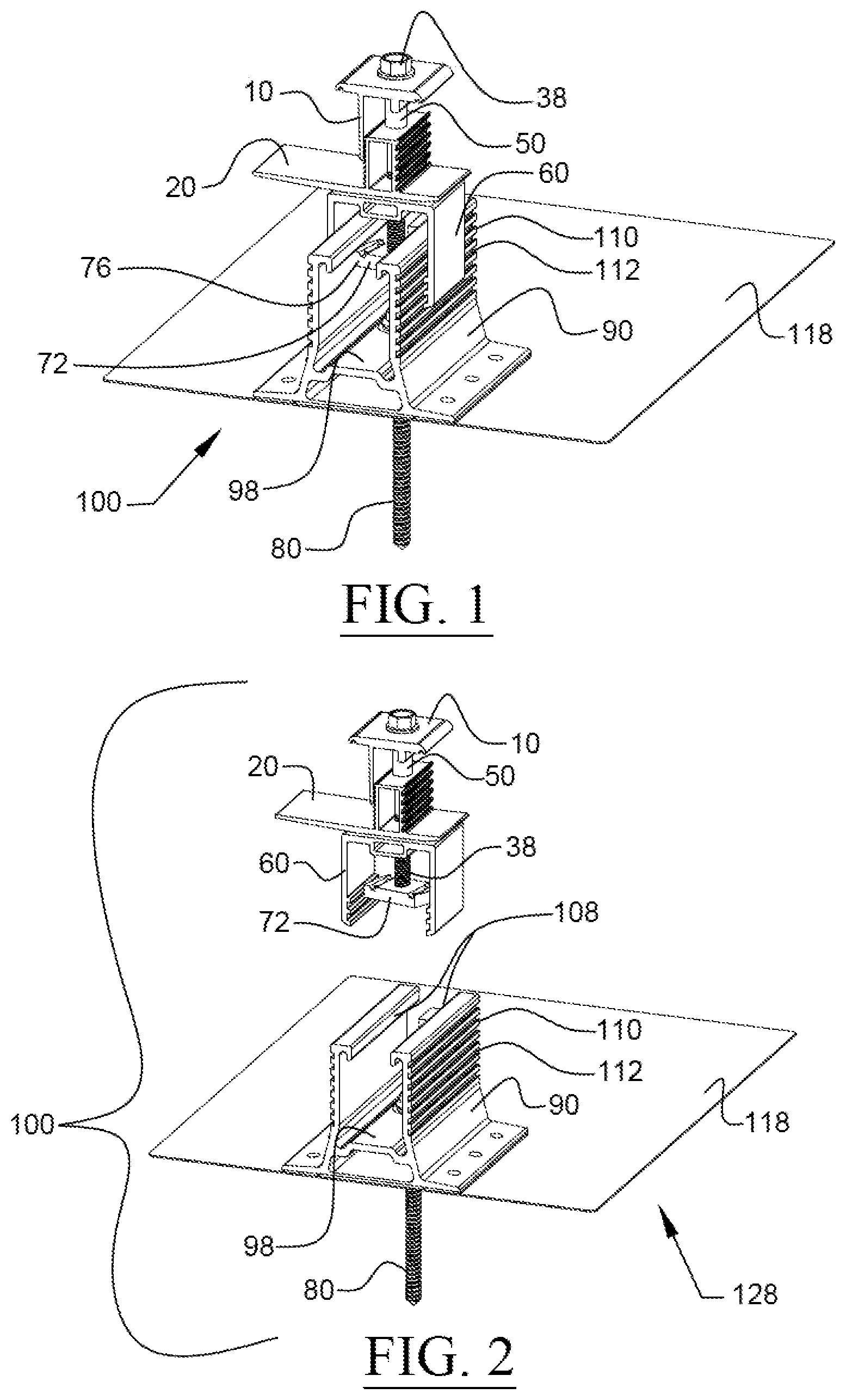 Patent US12556128 — Universal sloped roof solar panel mounting system — Figure 1