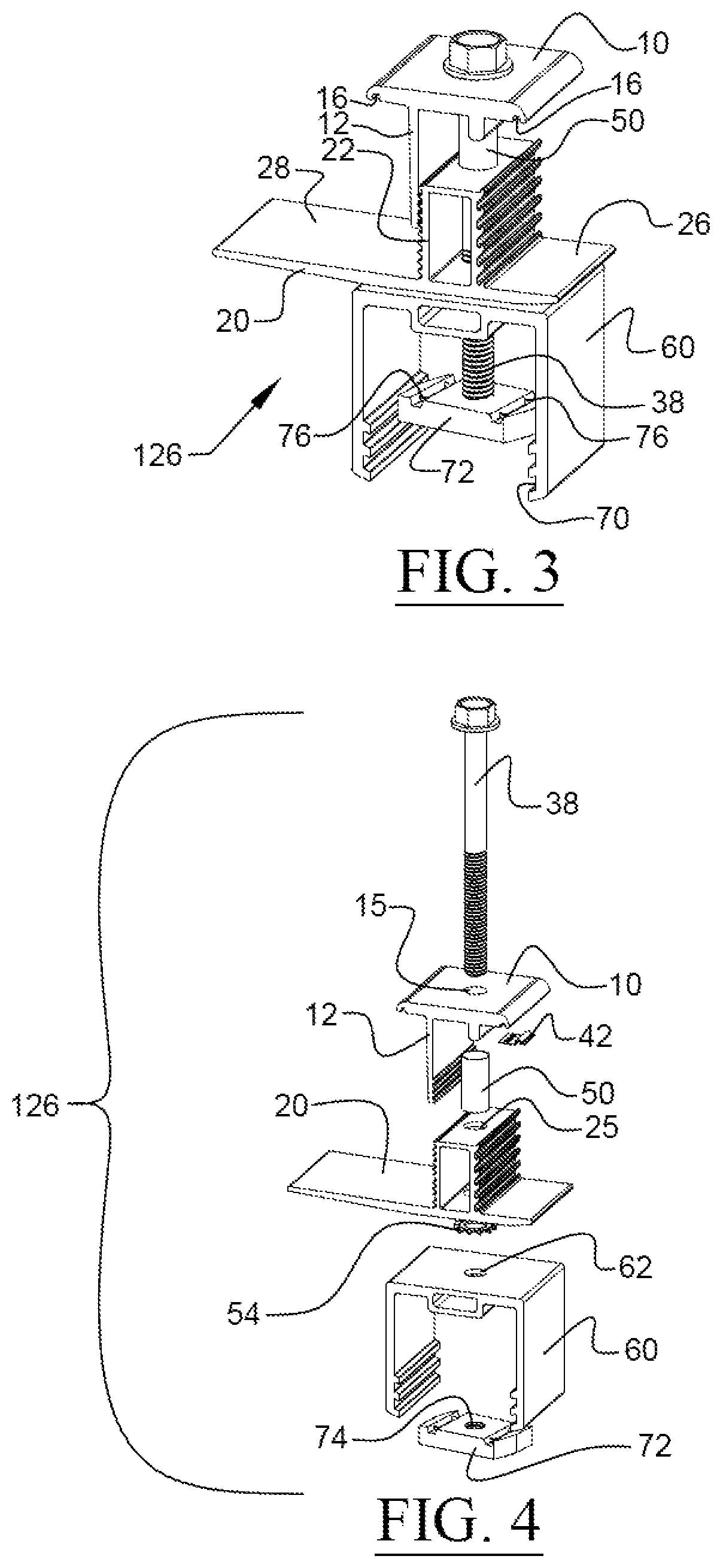 Patent US12556128 Figure 2 – Universal sloped roof solar panel mounting system