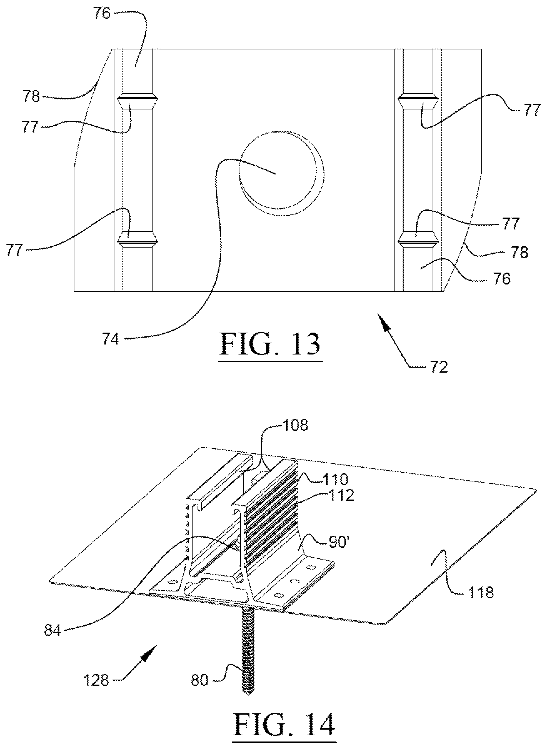 Patent US12556128 Figure 7 – Universal sloped roof solar panel mounting system