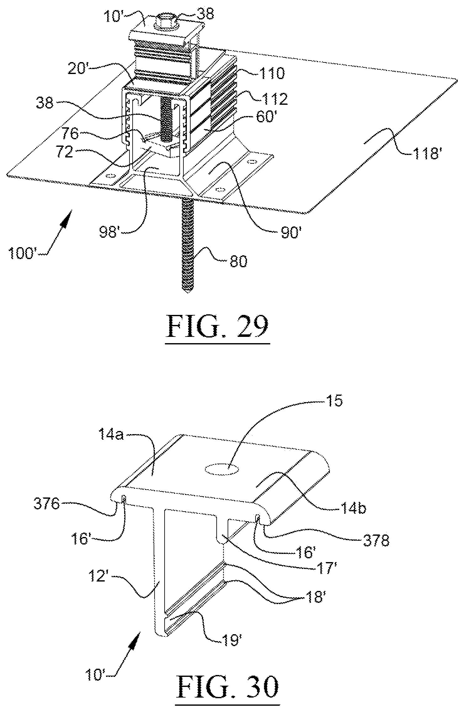 Patent US12556128 Figure 16 – Universal sloped roof solar panel mounting system