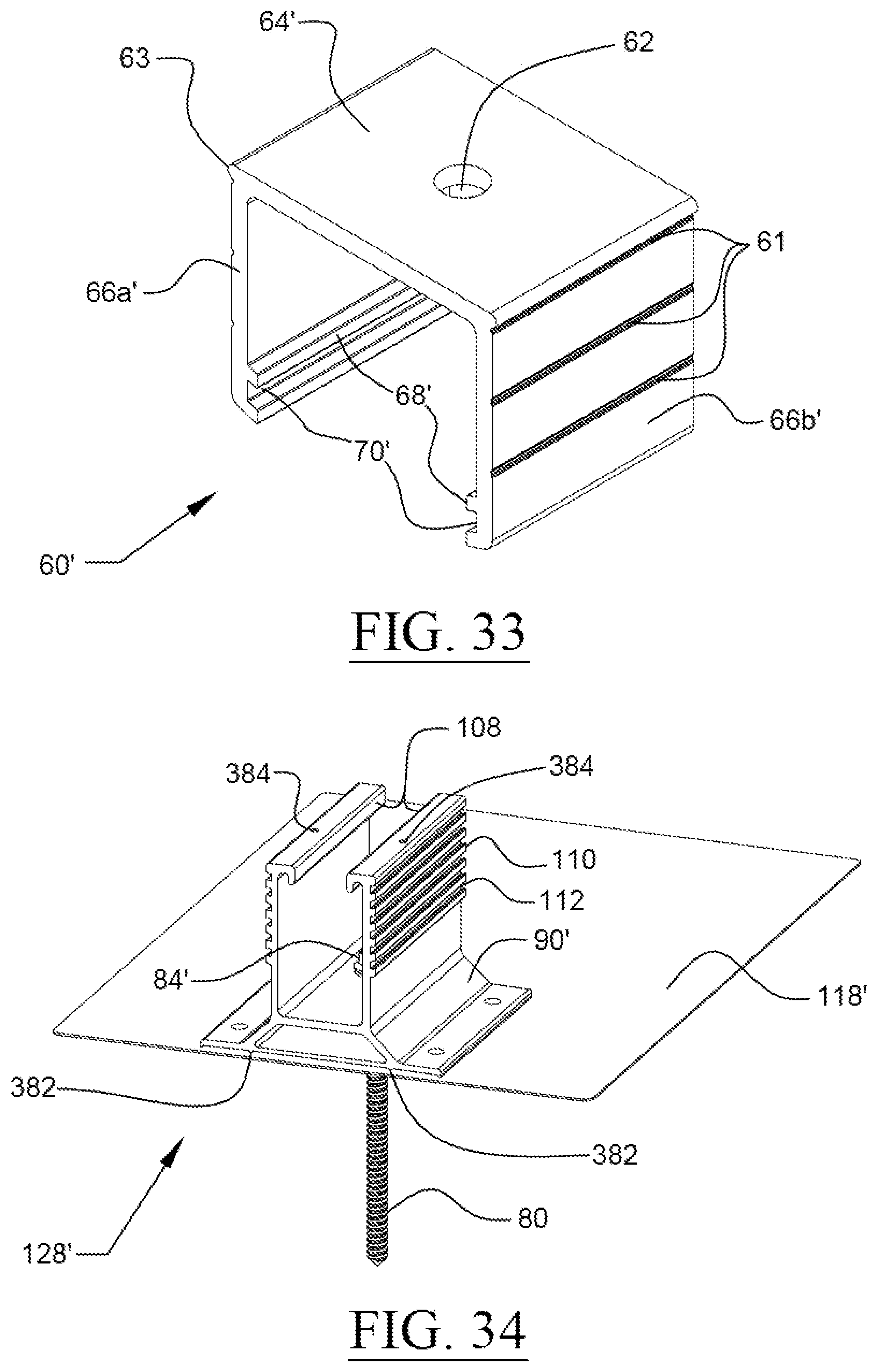 Patent US12556128 Figure 18 – Universal sloped roof solar panel mounting system