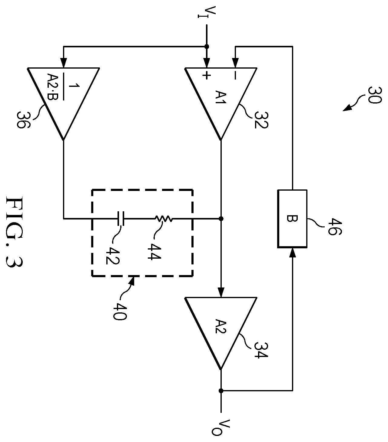 Patent US12556143 Figure 2 – Amplifier circuit for buffering high slew rate signal
