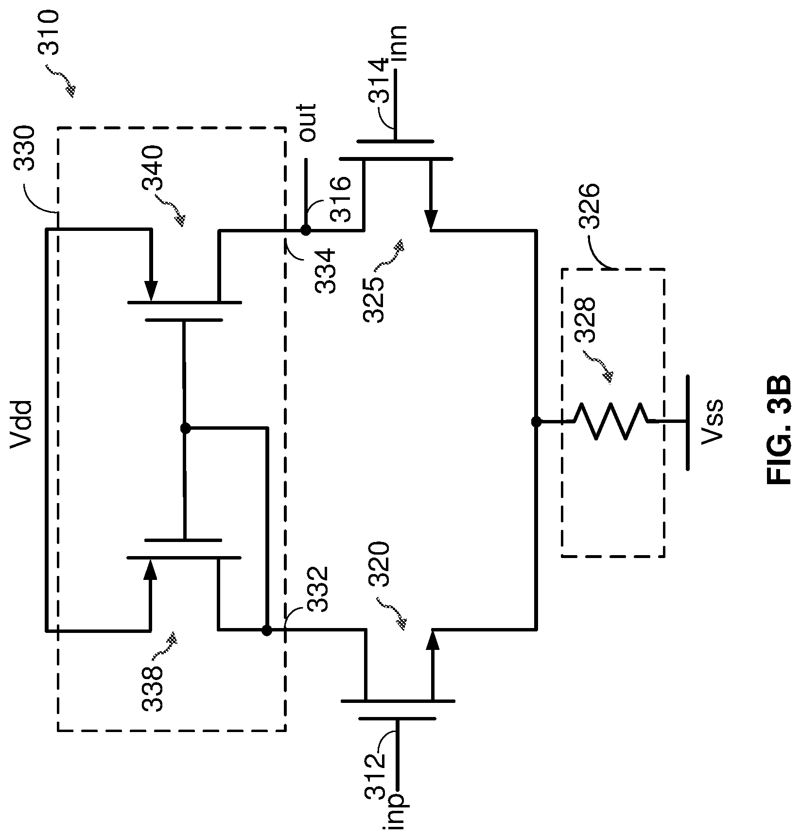 Patent US12556148 Figure 4 – Hybrid low power rail to rail amplifier with leakage control