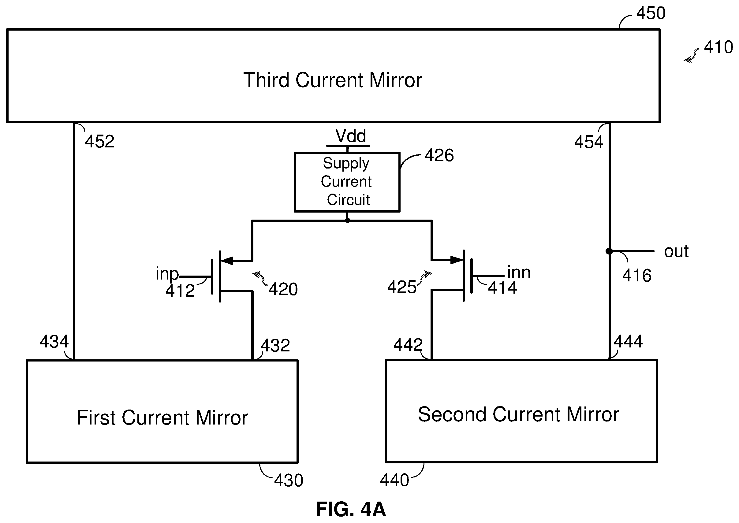 Patent US12556148 Figure 5 – Hybrid low power rail to rail amplifier with leakage control