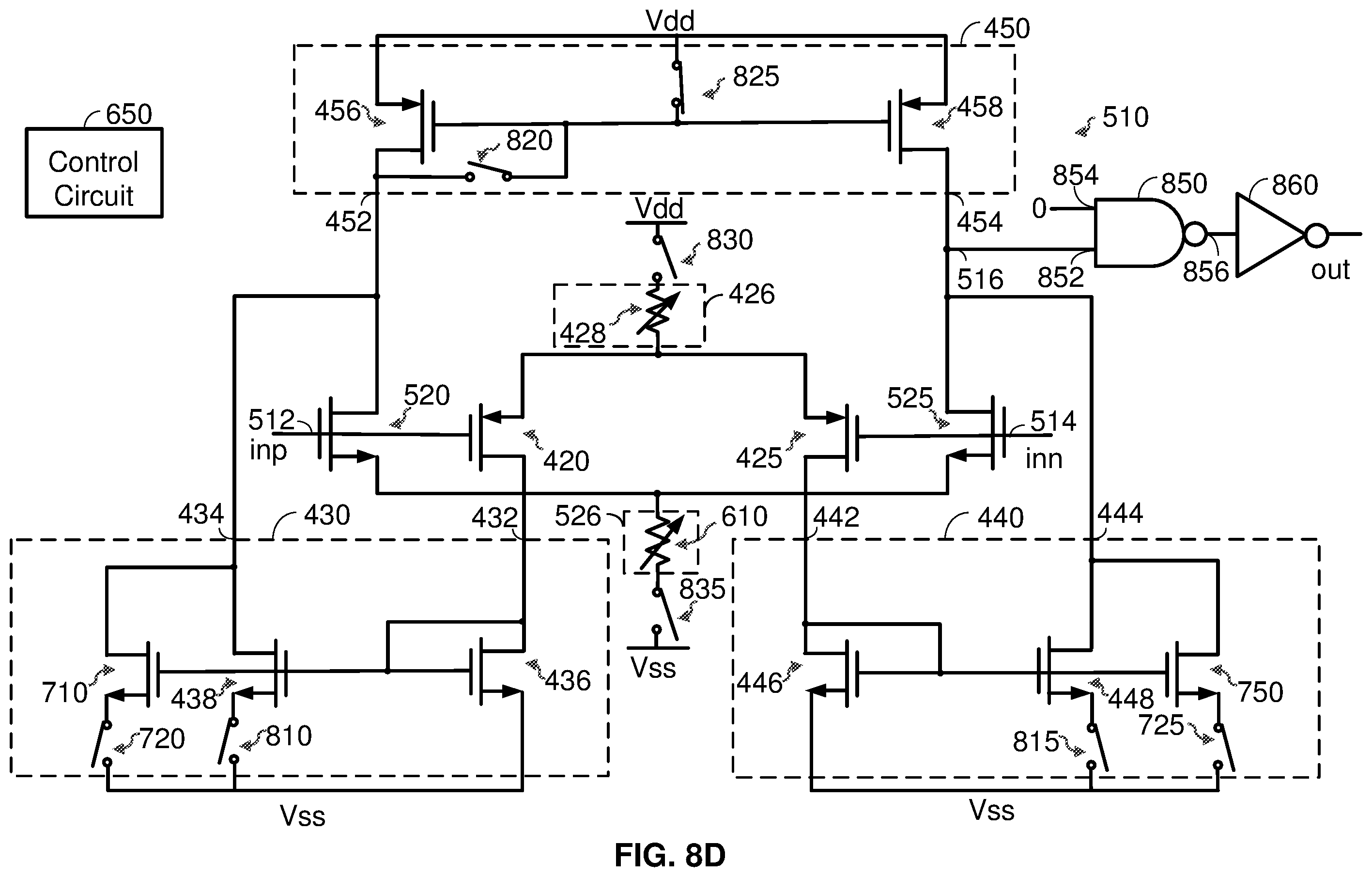 Patent US12556148 Figure 13 – Hybrid low power rail to rail amplifier with leakage control