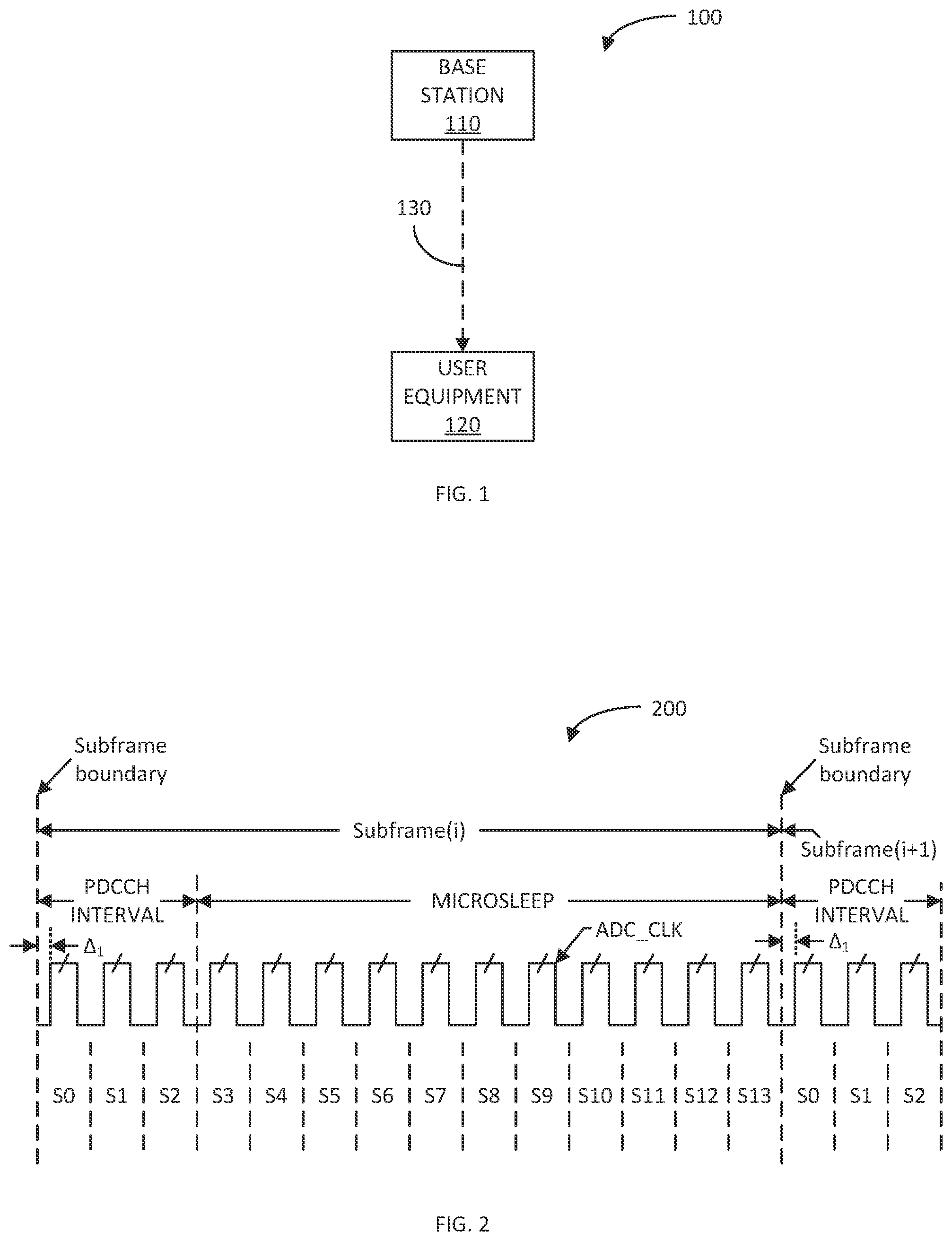 Patent US12556188 Figure 1 – Analog-to-digital converter (ADC) clock phase continuity across user equipment microsleep mode