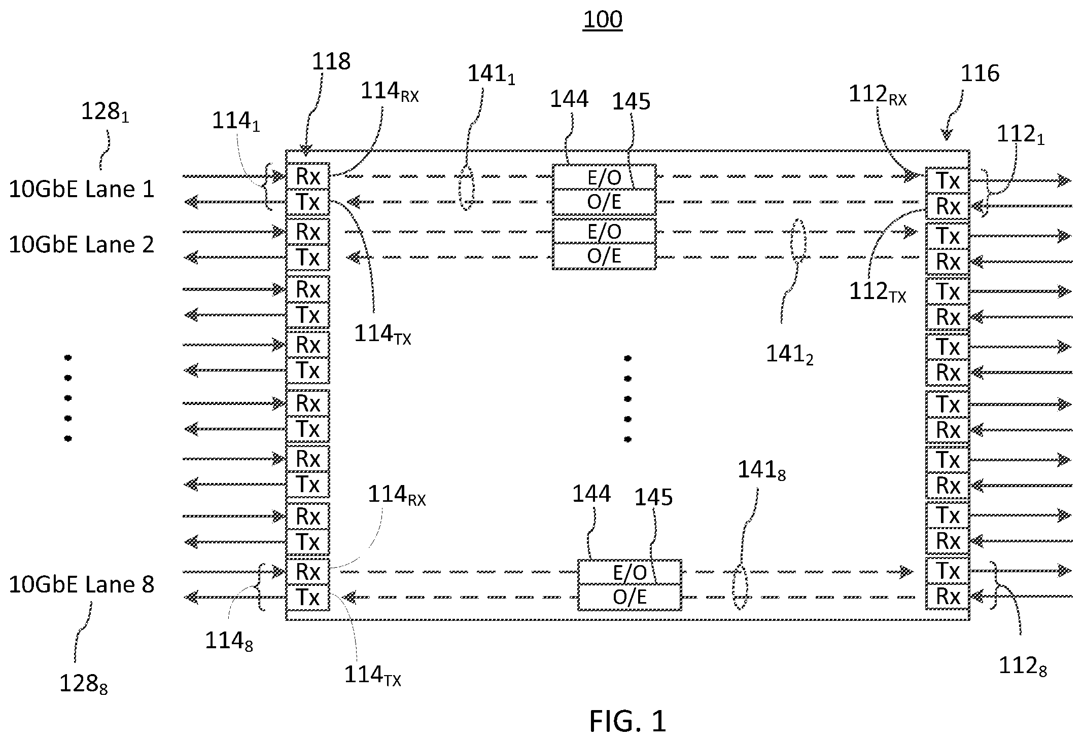 Patent US12556281 Figure 1 – Pluggable optical transceiver module