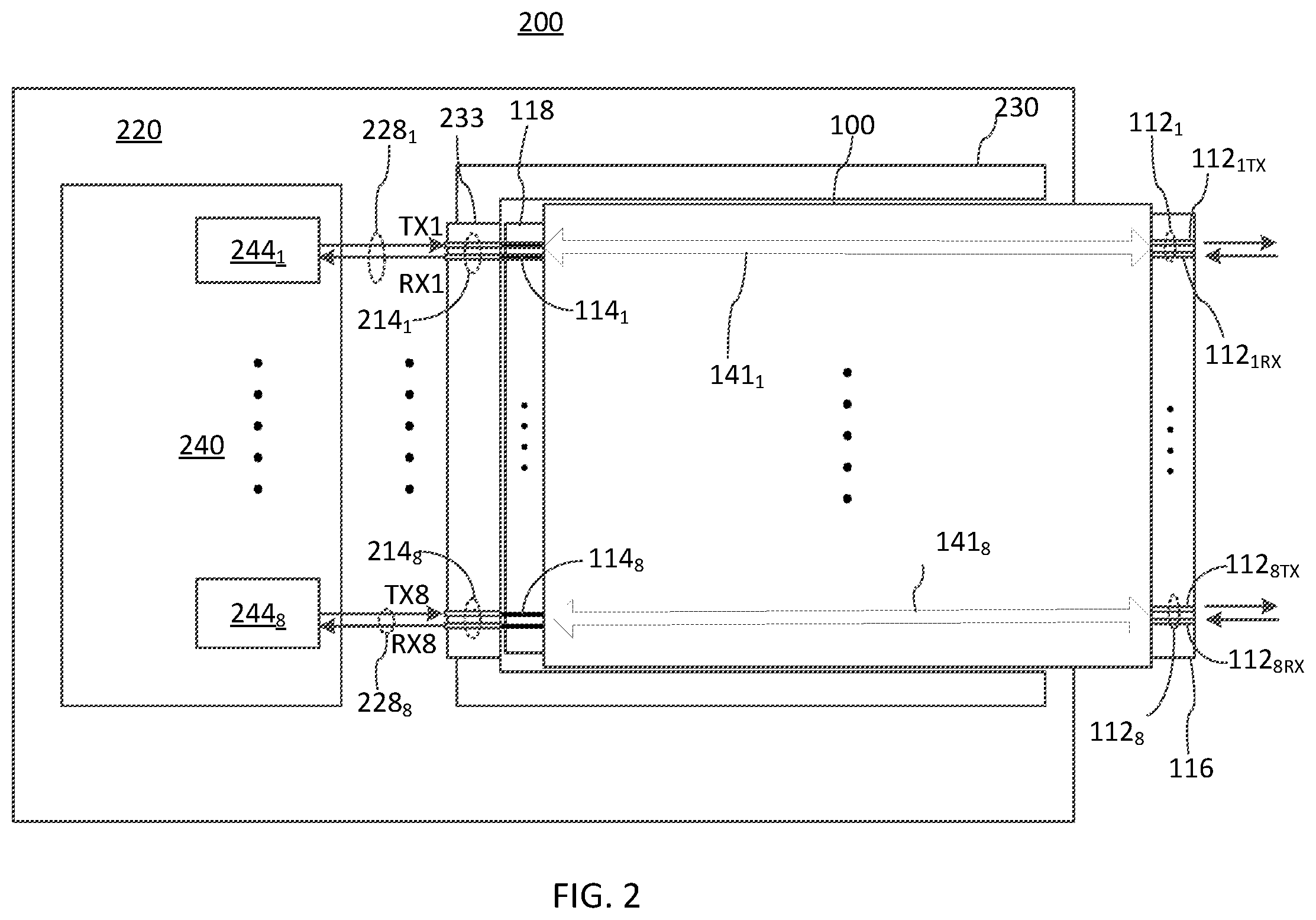Patent US12556281 Figure 2 – Pluggable optical transceiver module