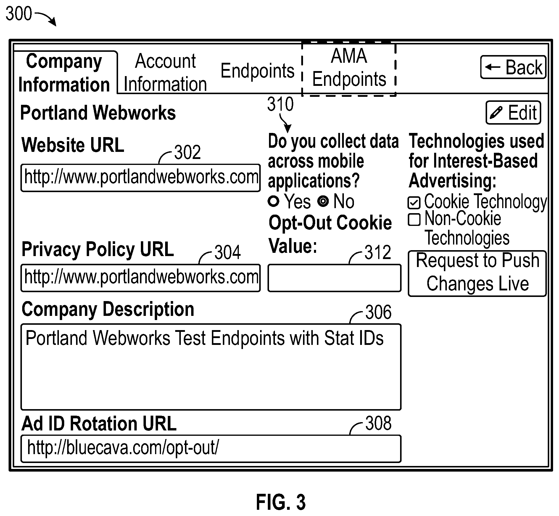 Patent US12556396 Figure 3 – Opt-out systems and methods for tailored advertising