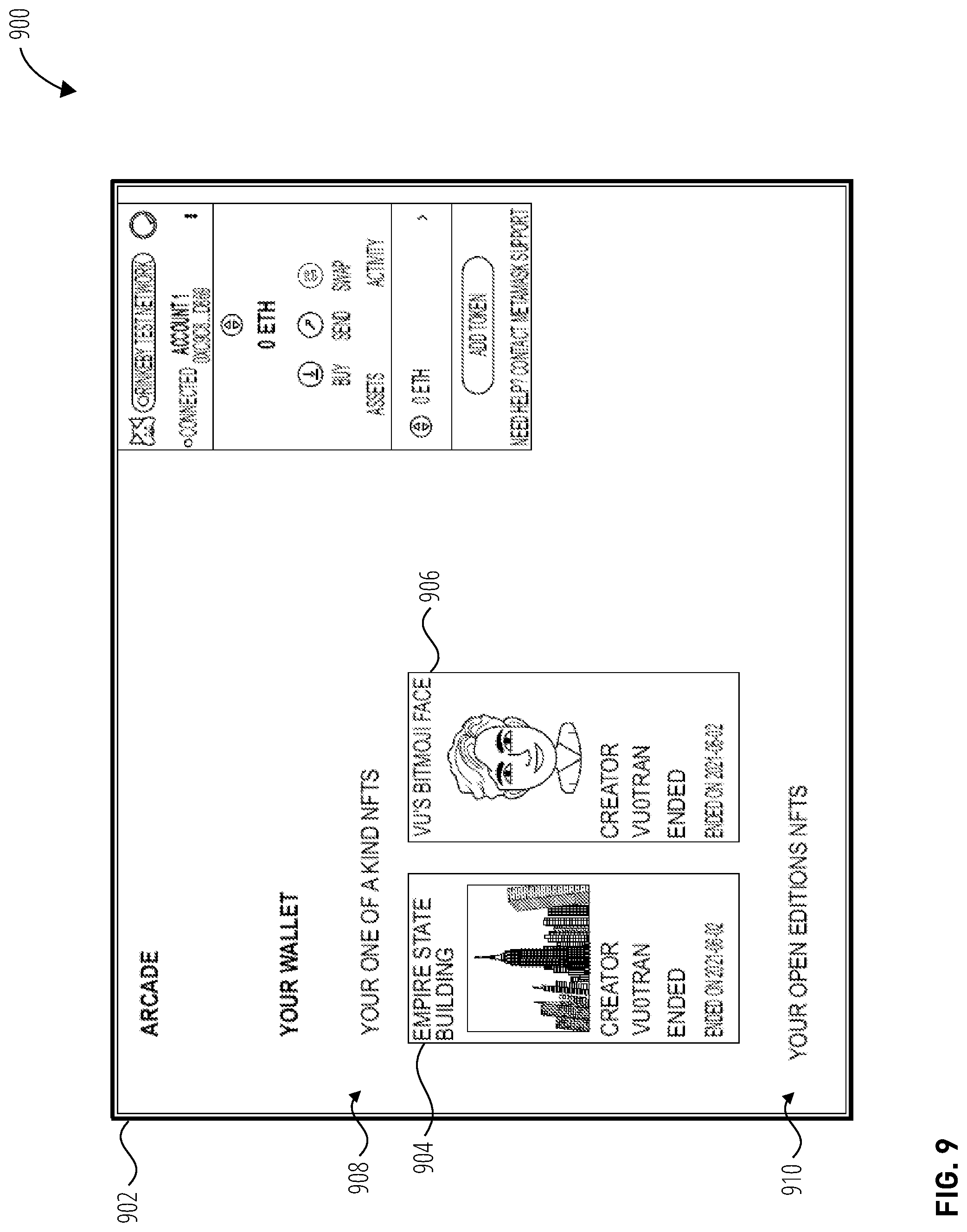 Patent US12556399 Figure 9 – Augmented reality experience control through non-fungible token