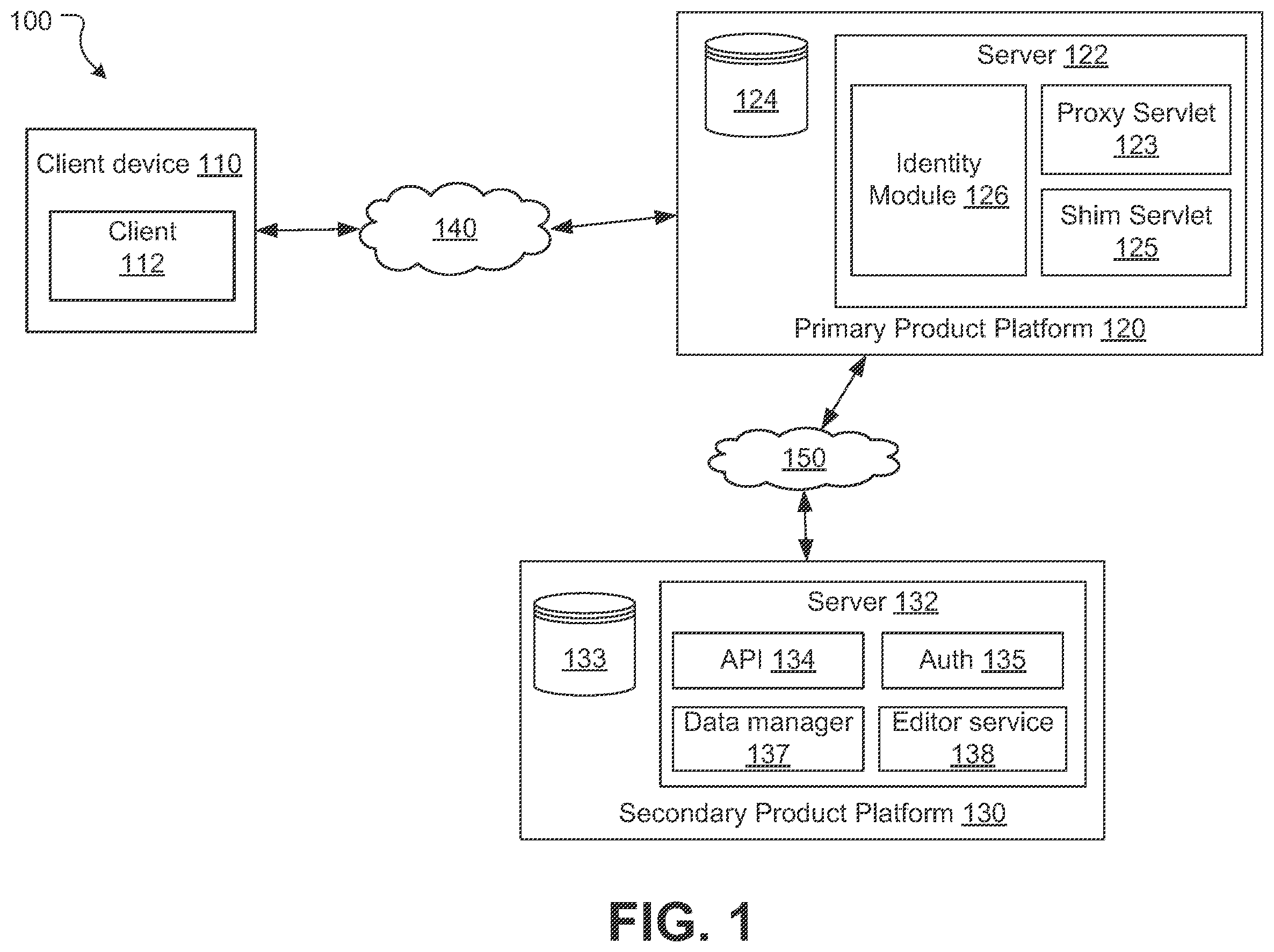 Patent US12556531 Figure 1 – System and method for merging graphical user interfaces of separate computing applications