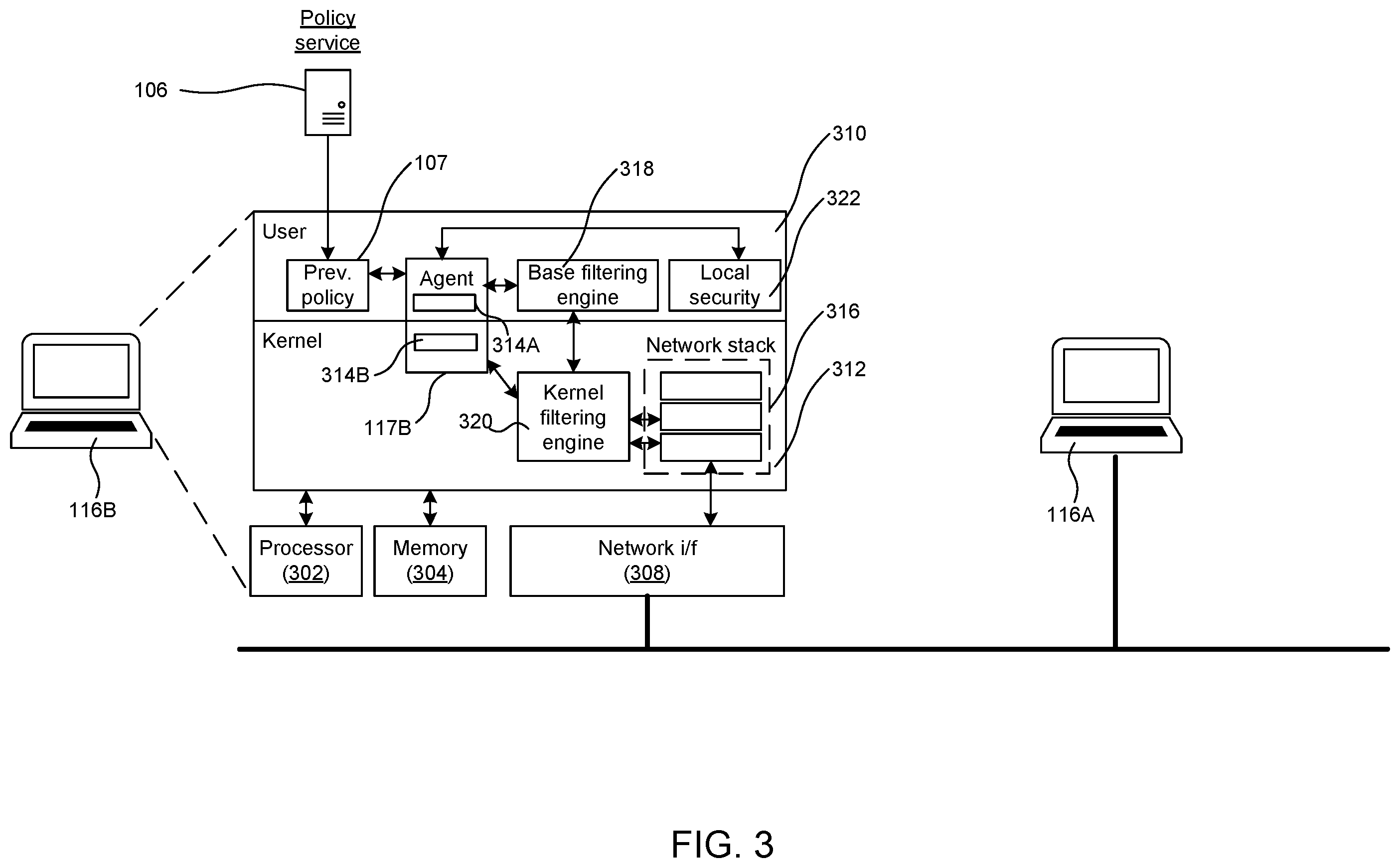 Patent US12556538 Figure 3 – Lateral movement firewall