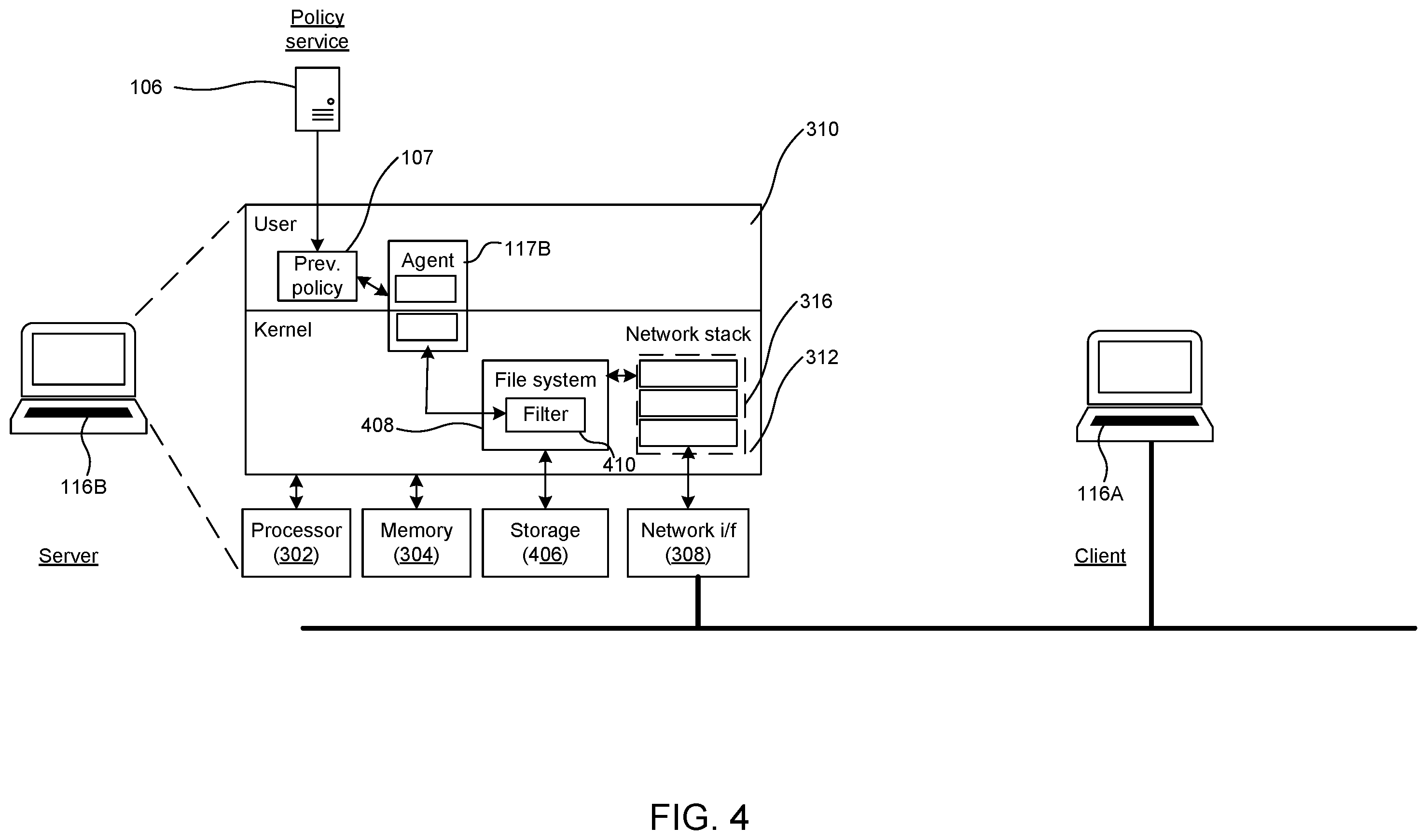 Patent US12556538 Figure 4 – Lateral movement firewall