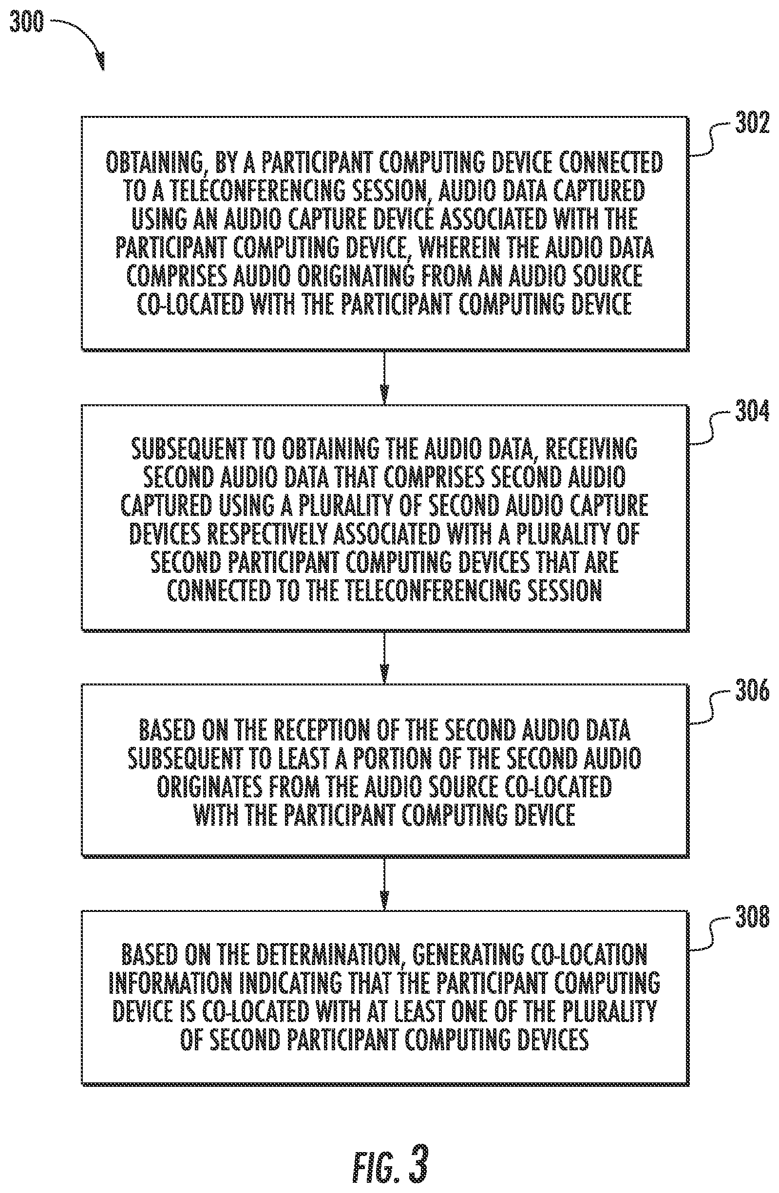 Patent US12556655 Figure 4 – Efficient detection of co-located participant devices in teleconferencing sessions