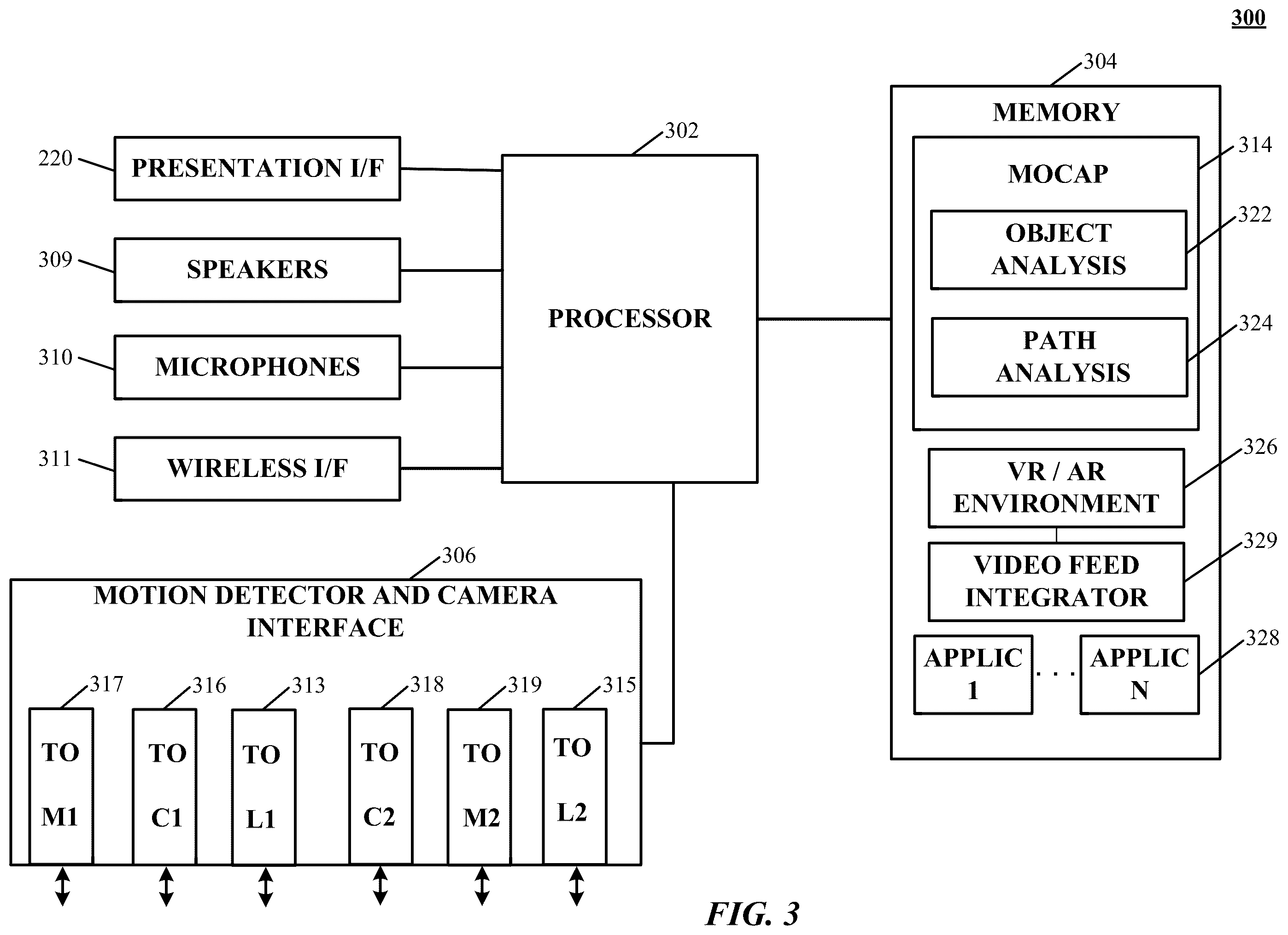 Patent US12556674 Figure 3 – Augmented reality with motion sensing
