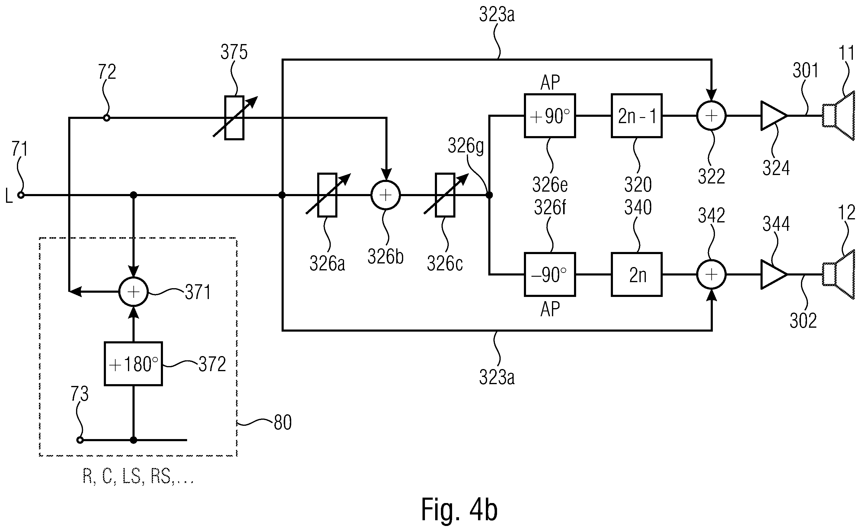 Patent US12556863 Figure 7 – Loudspeaker, signal processor, method for manufacturing the loudspeaker, or method for operating the signal processor by using dual-mode signal generation with two sound generators