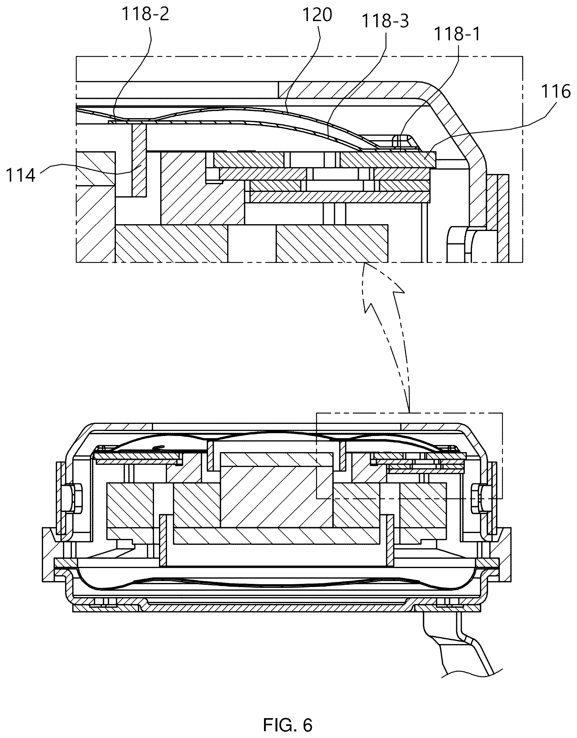 Patent US12556867 Figure 6 – Speaker unit for earphone