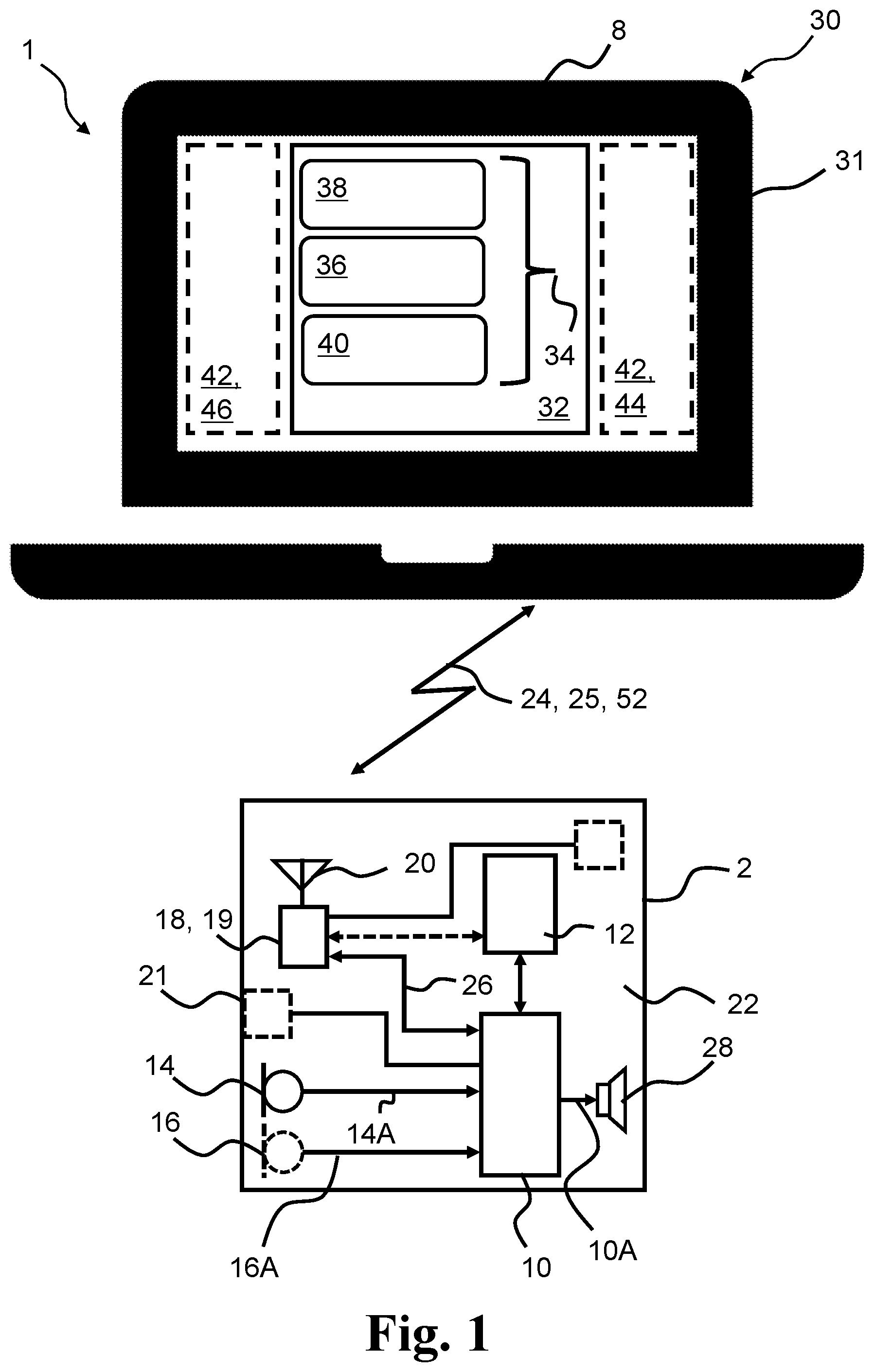 Patent US12556873 Figure 1 – Hearing device, fitting device, fitting system, and related method