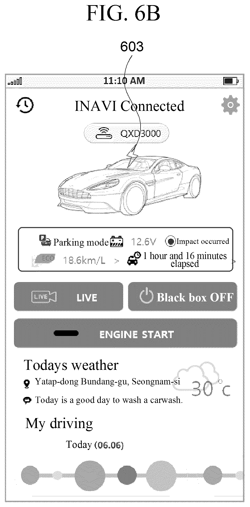 Patent US12562015 Figure 6 – User terminal device, server, and method for providing driver's driving information using the same
