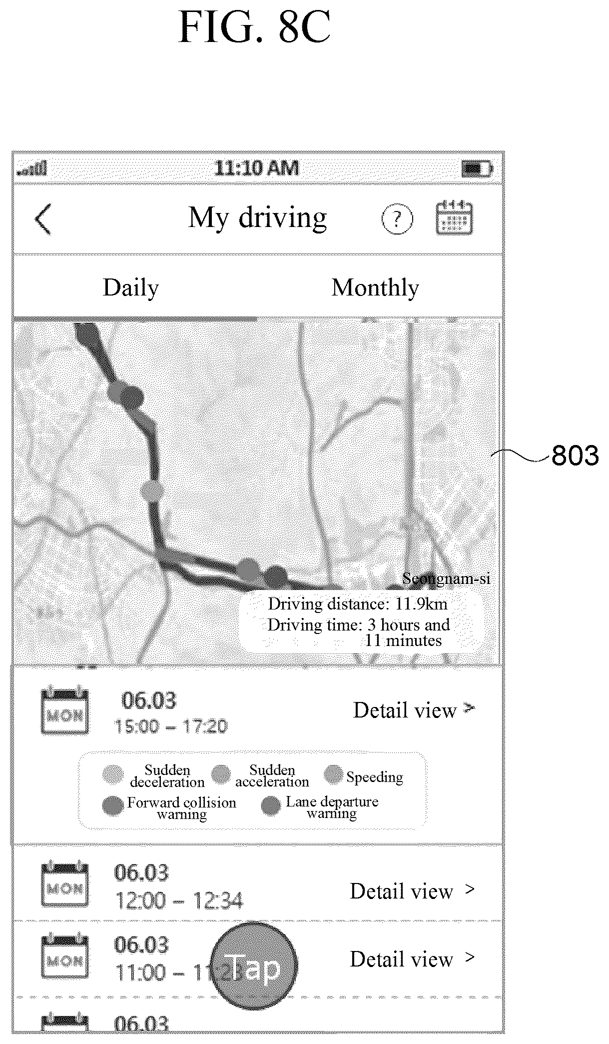 Patent US12562015 Figure 12 – User terminal device, server, and method for providing driver's driving information using the same