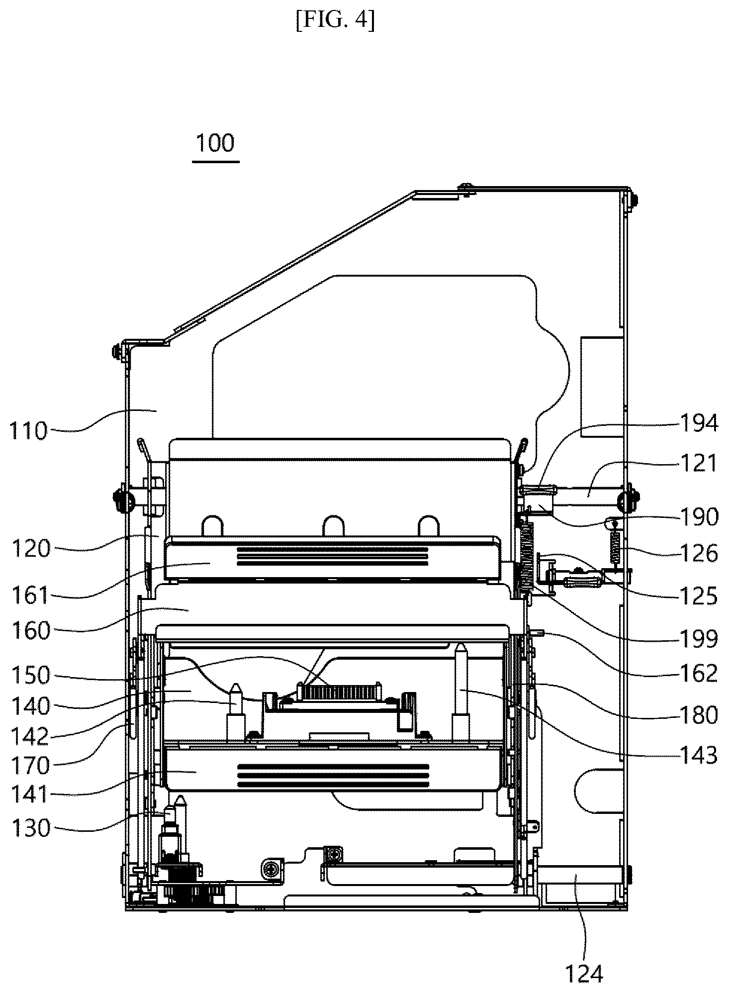 Patent US12562019 Figure 4 – Cassette holder for automated teller machine