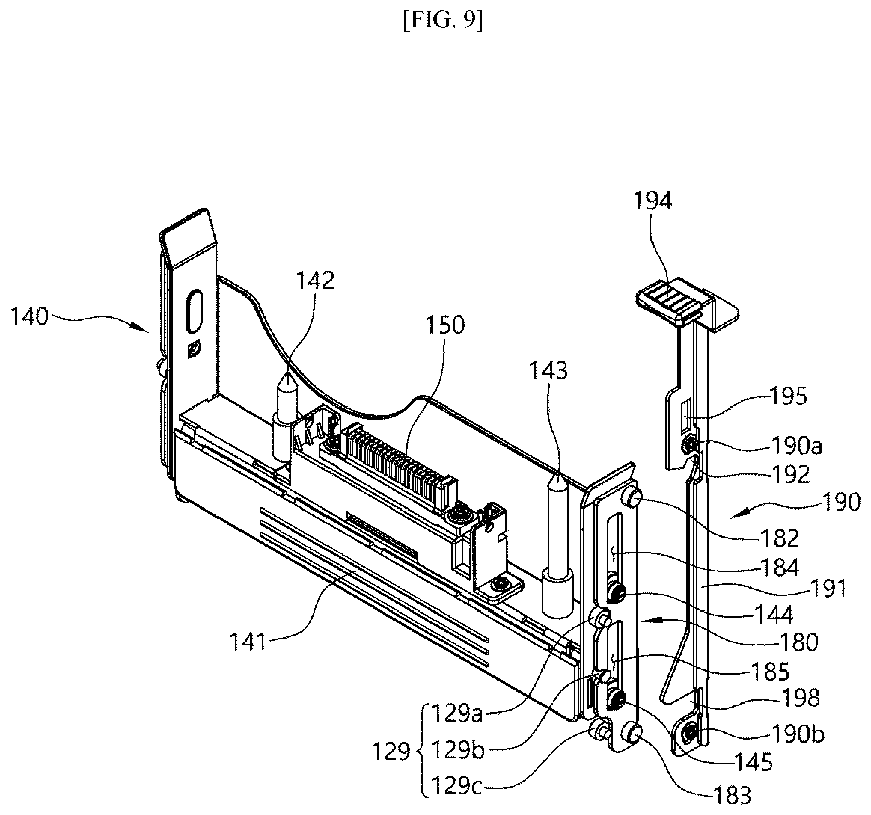 Patent US12562019 Figure 9 – Cassette holder for automated teller machine