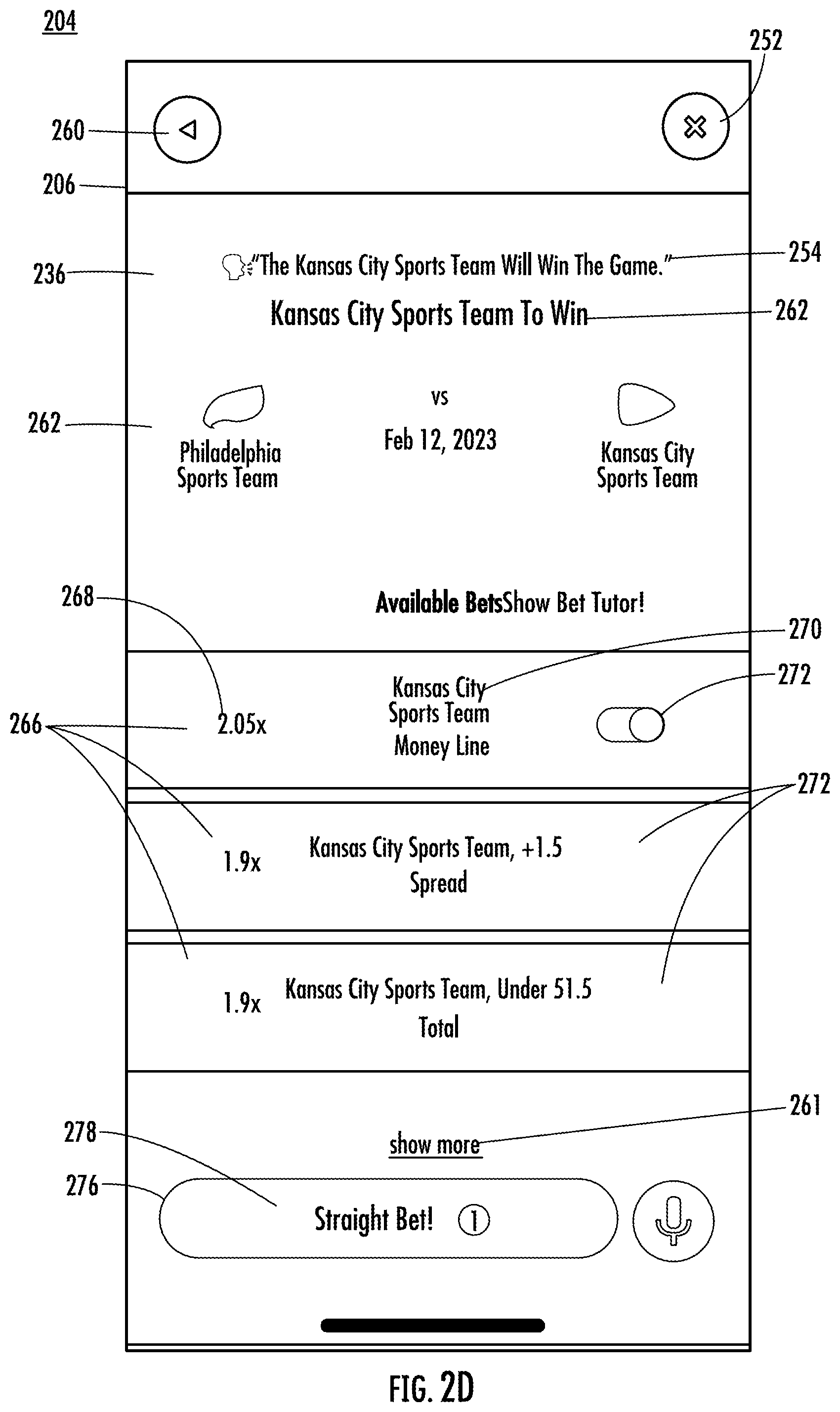 Patent US12562022 Figure 5 – Search and selection of sports betting options using natural language understanding