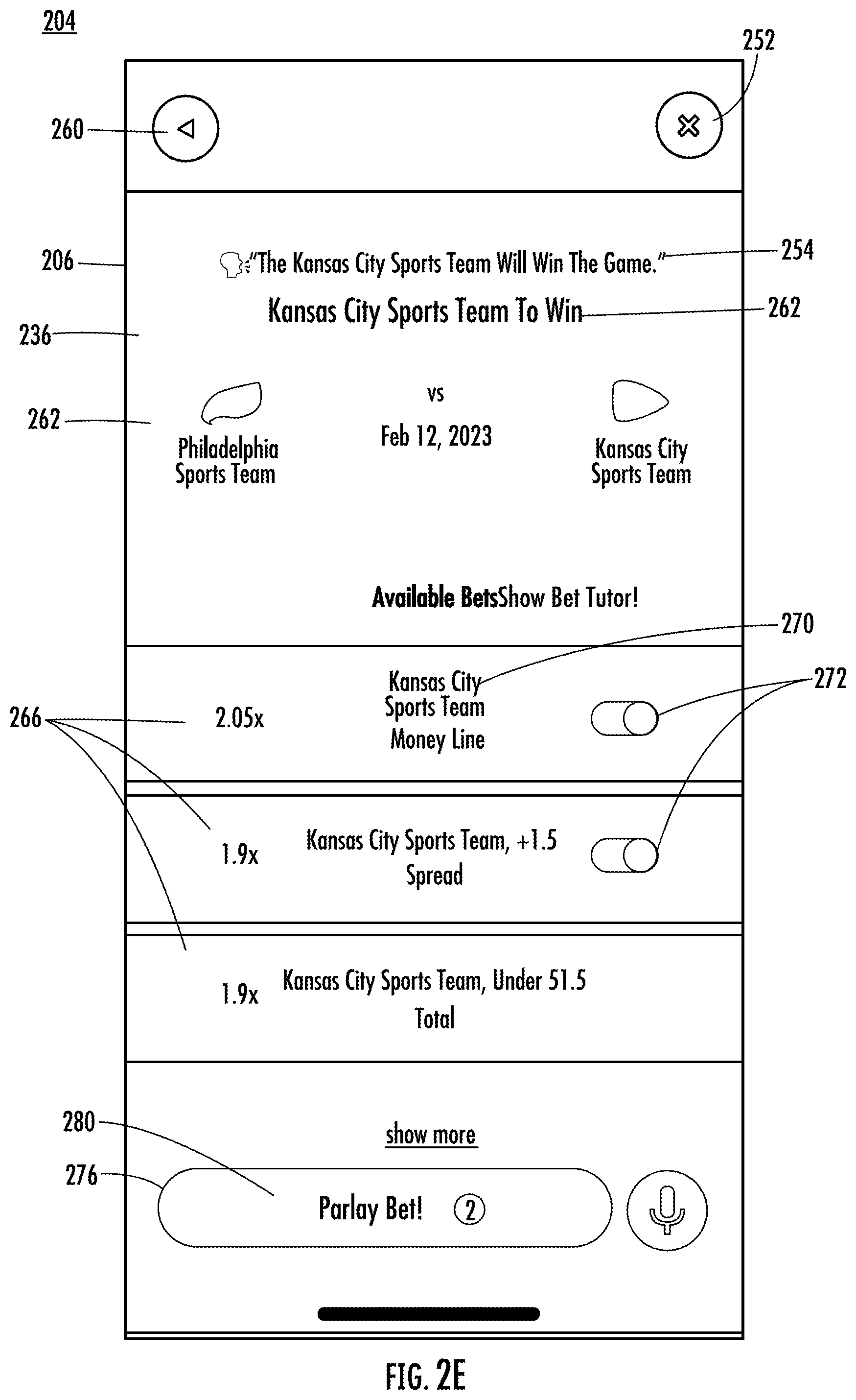 Patent US12562022 Figure 6 – Search and selection of sports betting options using natural language understanding