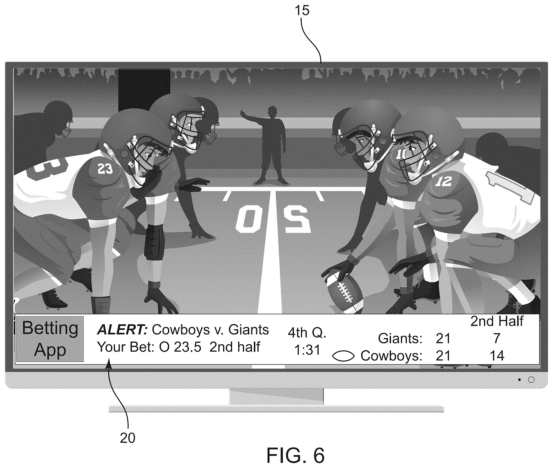 Patent US12562024 Figure 7 – Gaming ticker system with ai function