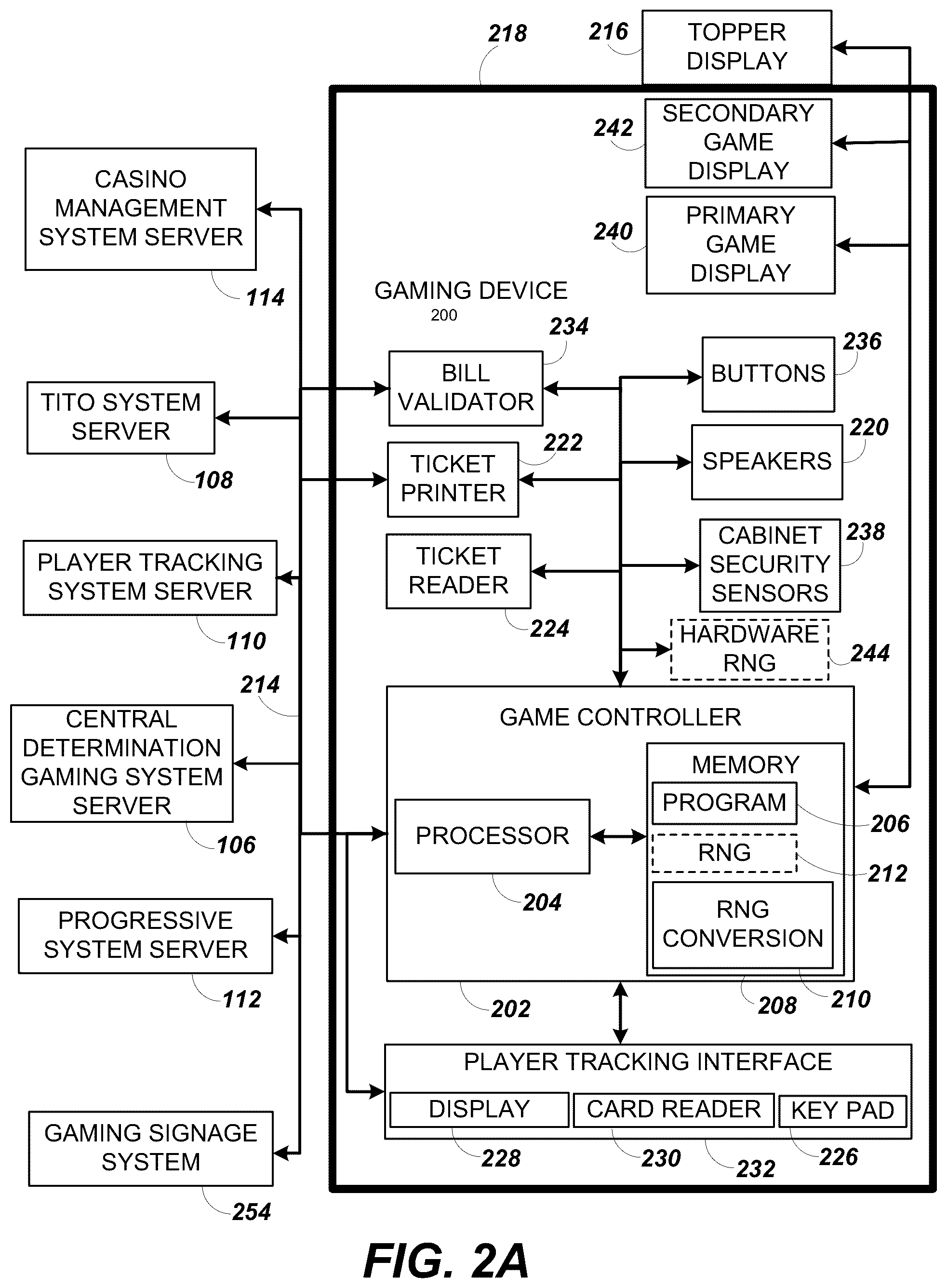 Patent US12562026 Figure 2 – Systems and techniques for wager-associated parameter control graphical state management