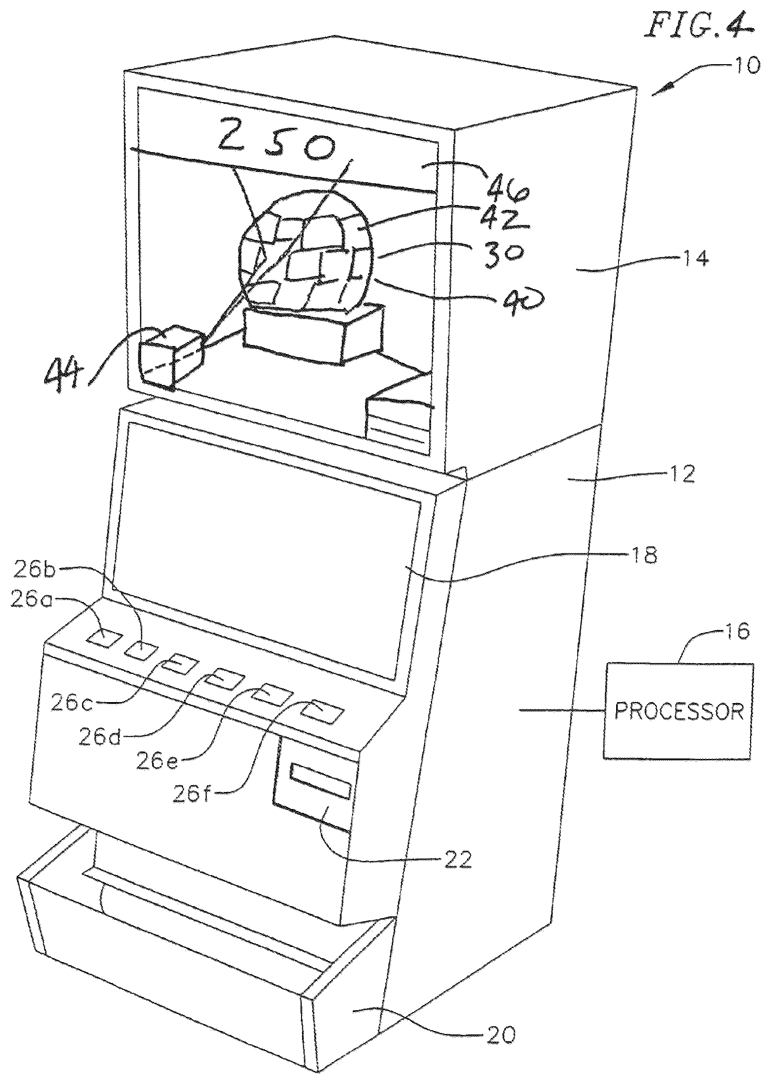 Patent US12562029 Figure 3 – Gaming device and method of conducting a game with a changeable bonus value feature