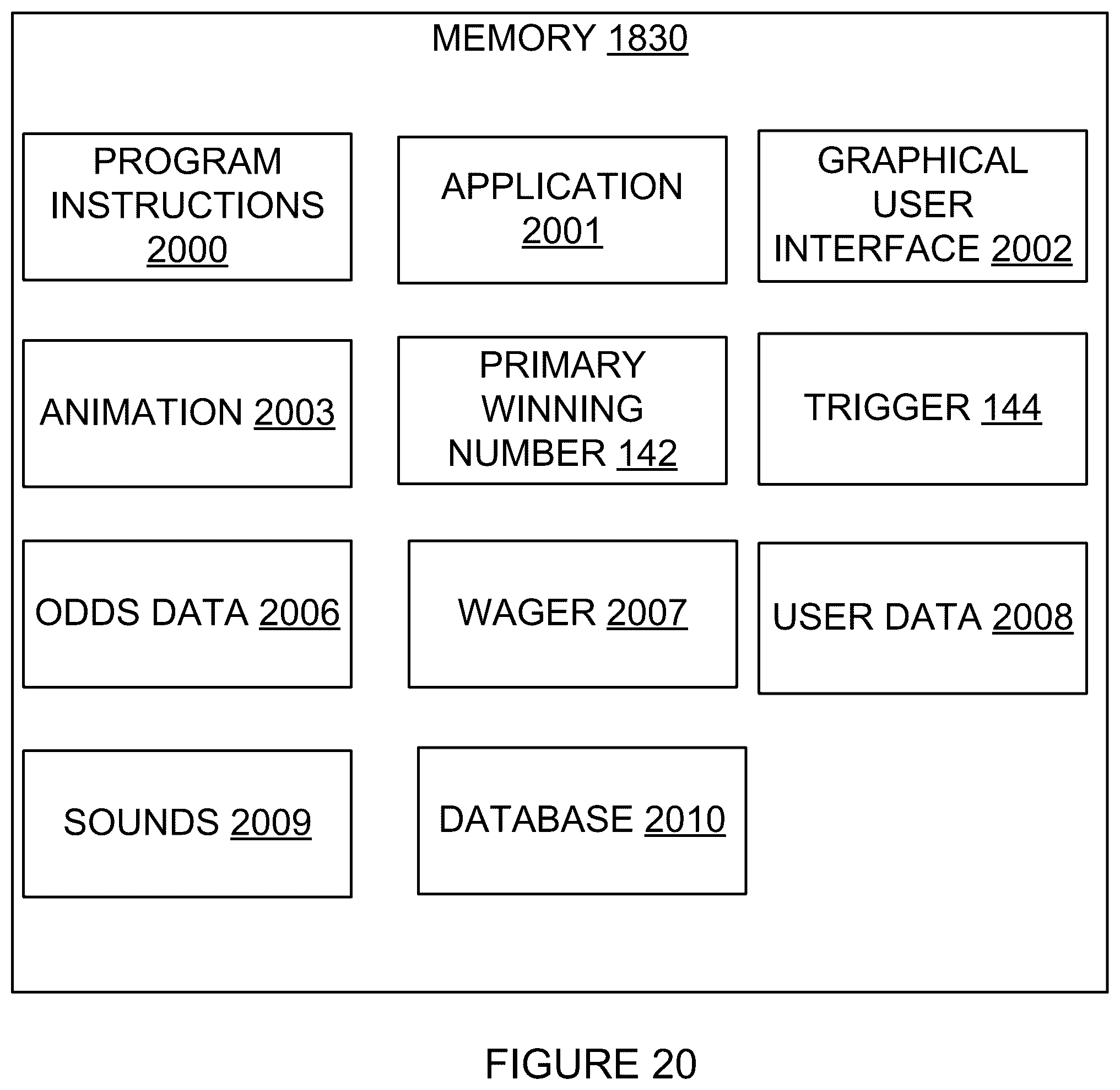 Patent US12562030 Figure 20 – Random trigger for computer-implemented game