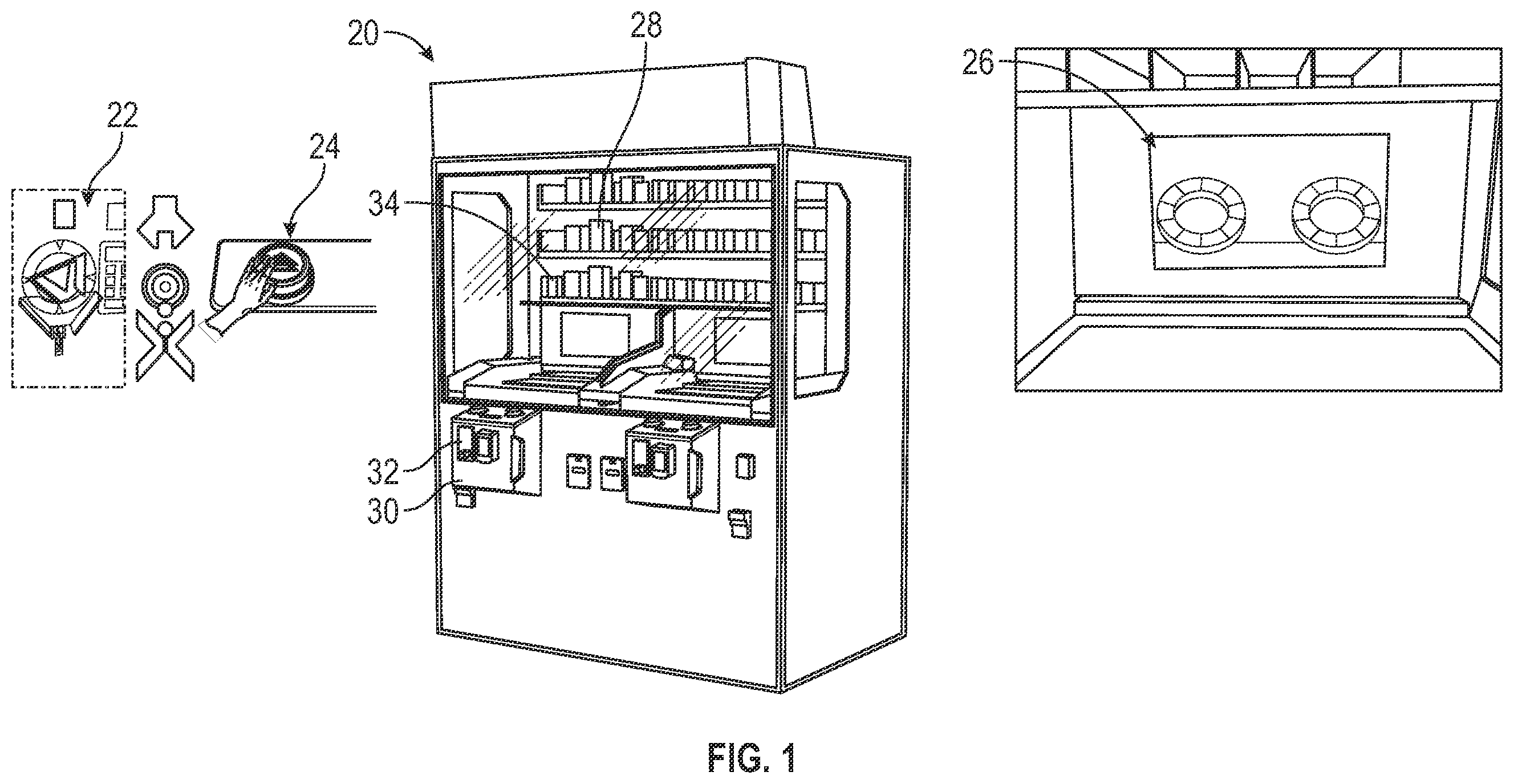 Patent US12562035 Figure 1 – System and method for an arcade game machine