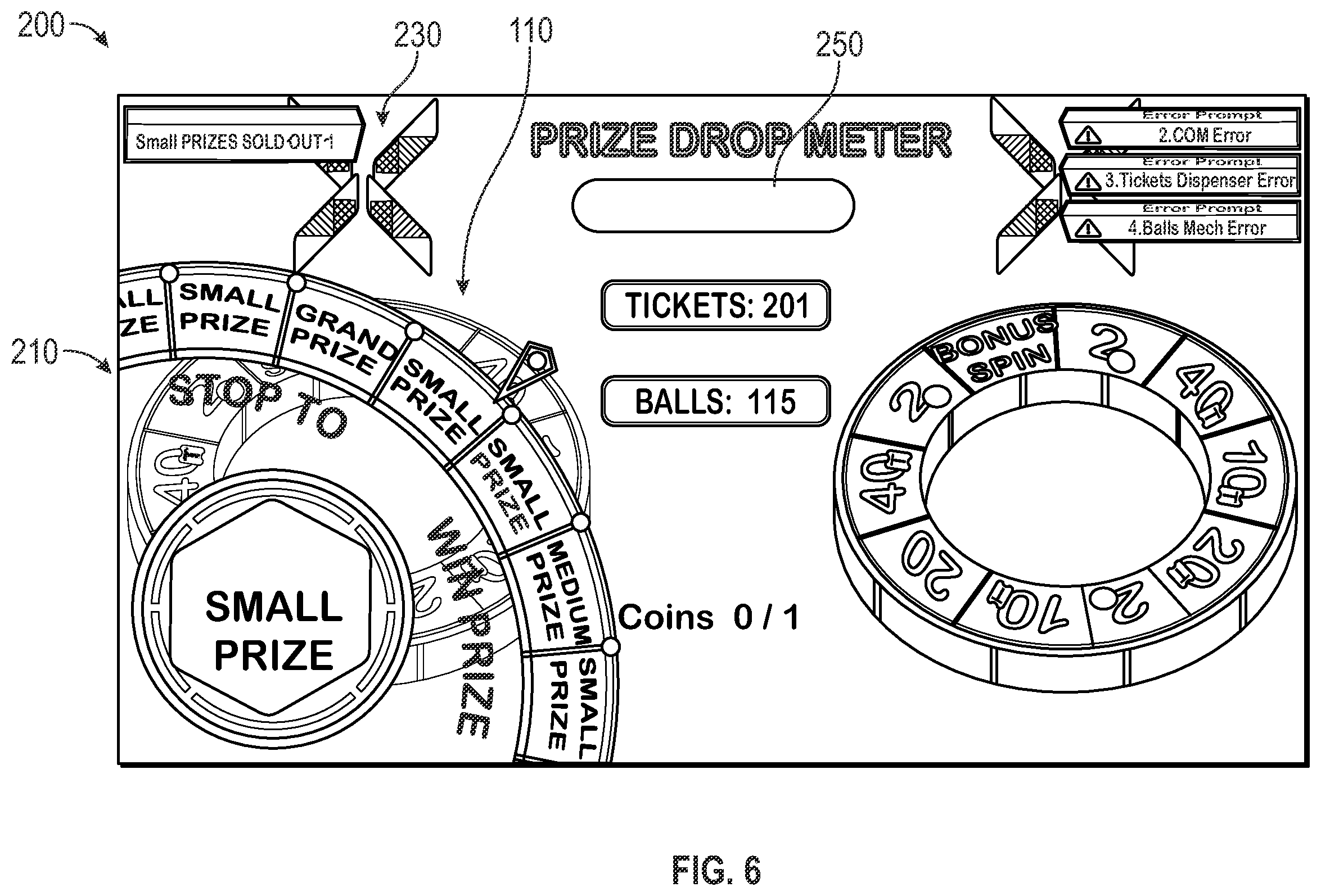 Patent US12562035 Figure 6 – System and method for an arcade game machine