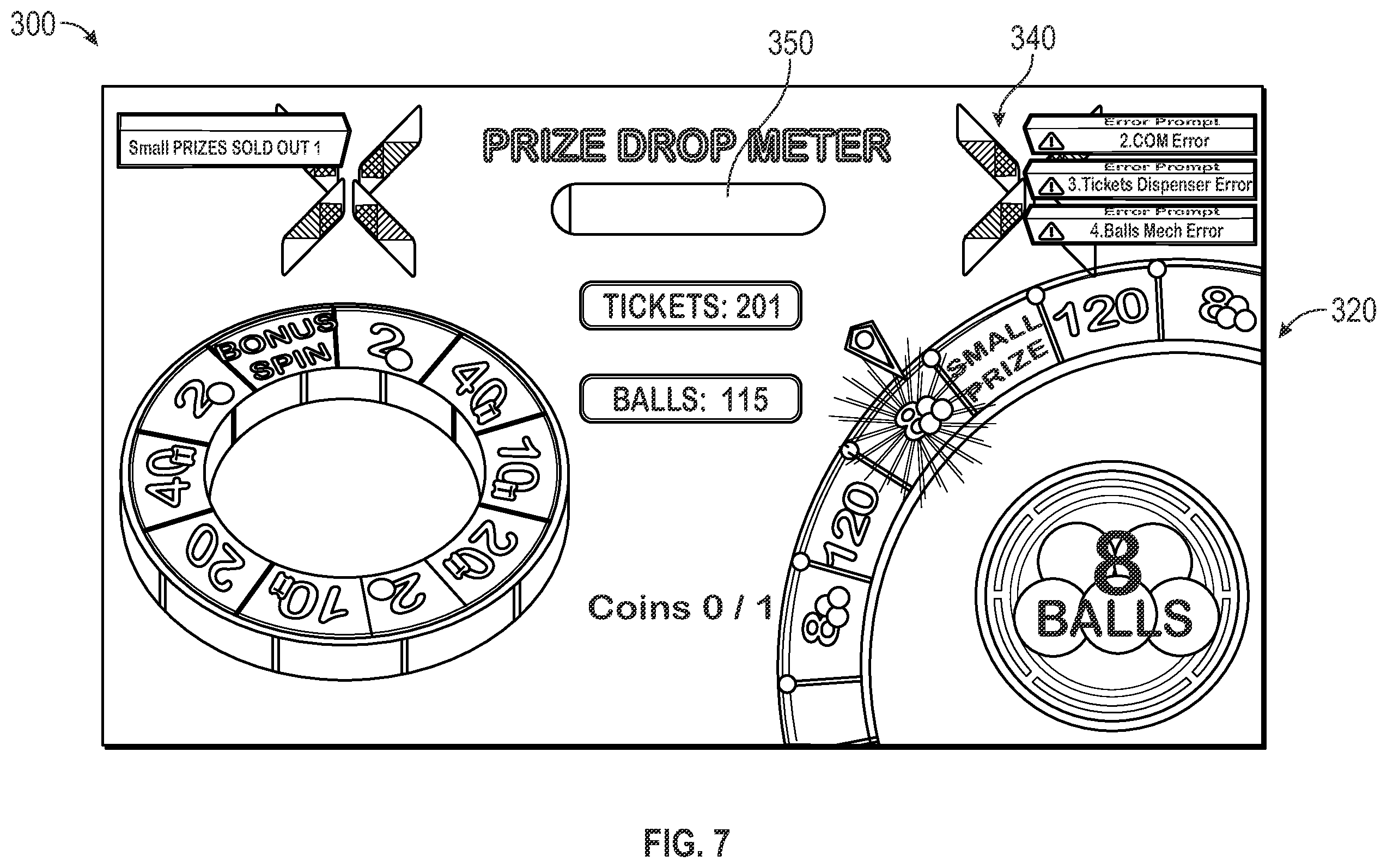 Patent US12562035 Figure 7 – System and method for an arcade game machine