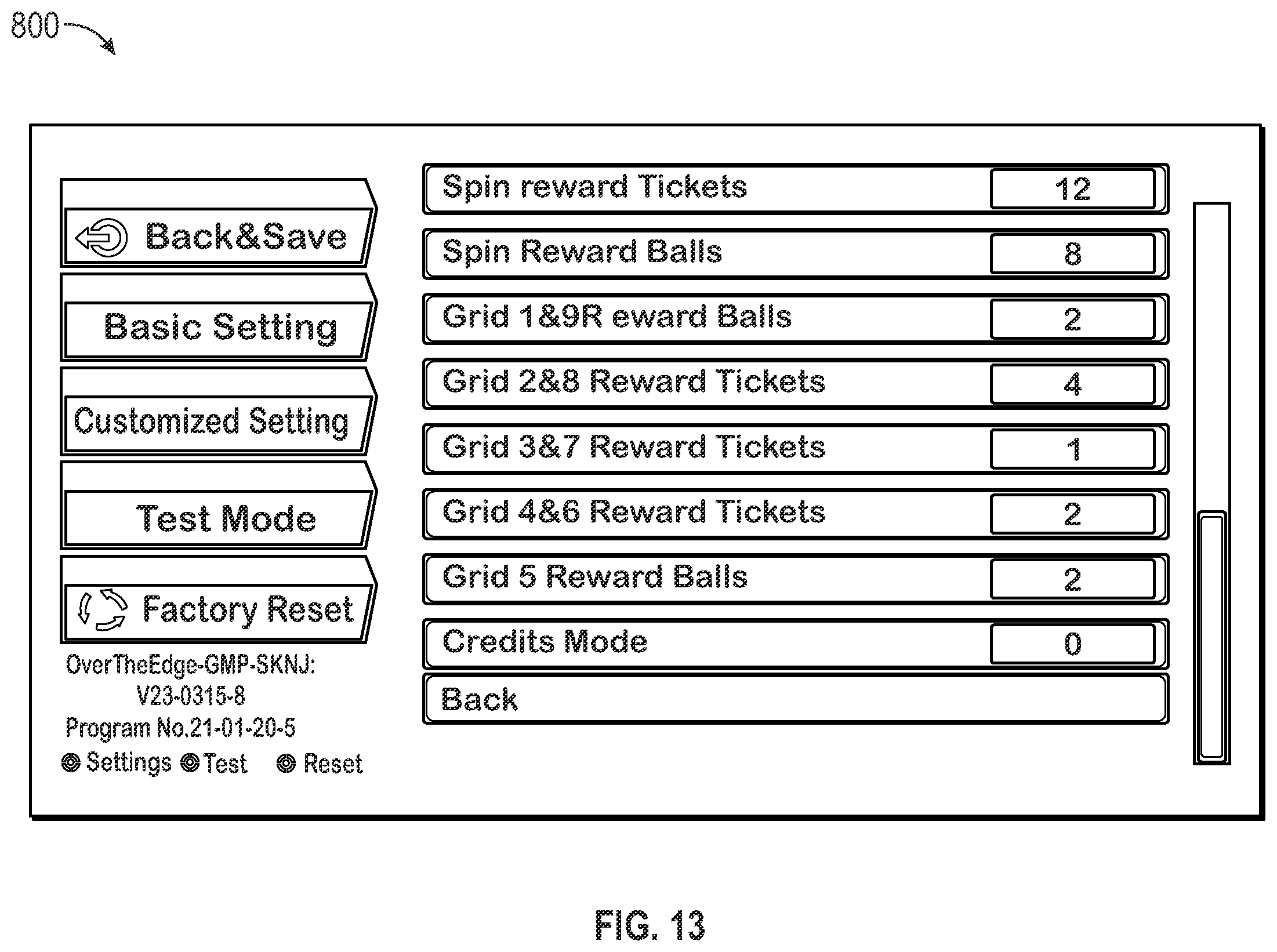 Patent US12562035 Figure 13 – System and method for an arcade game machine
