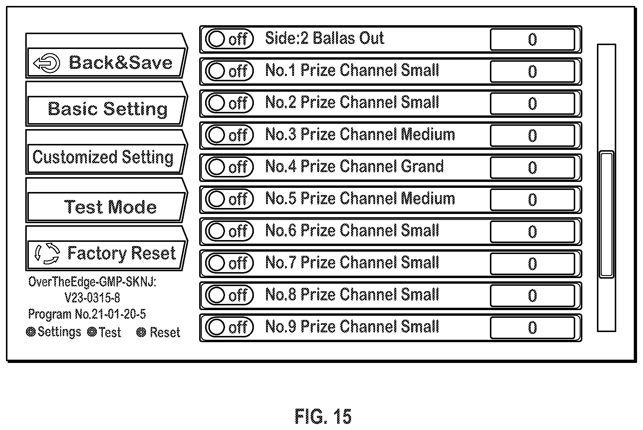 Patent US12562035 Figure 15 – System and method for an arcade game machine