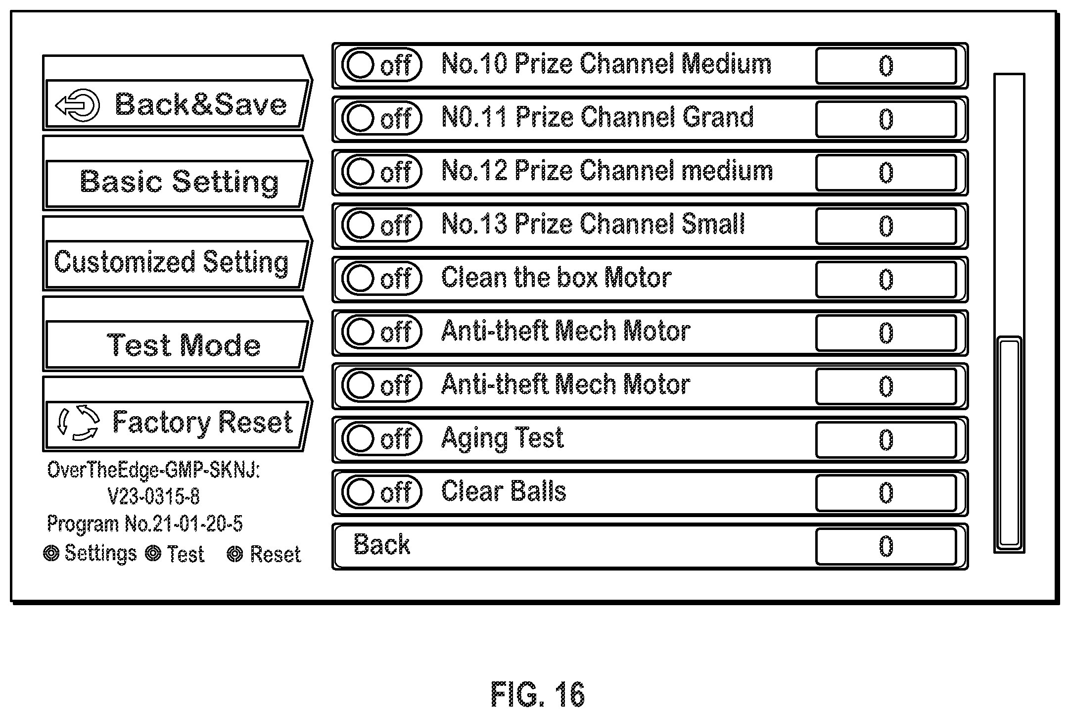 Patent US12562035 Figure 16 – System and method for an arcade game machine