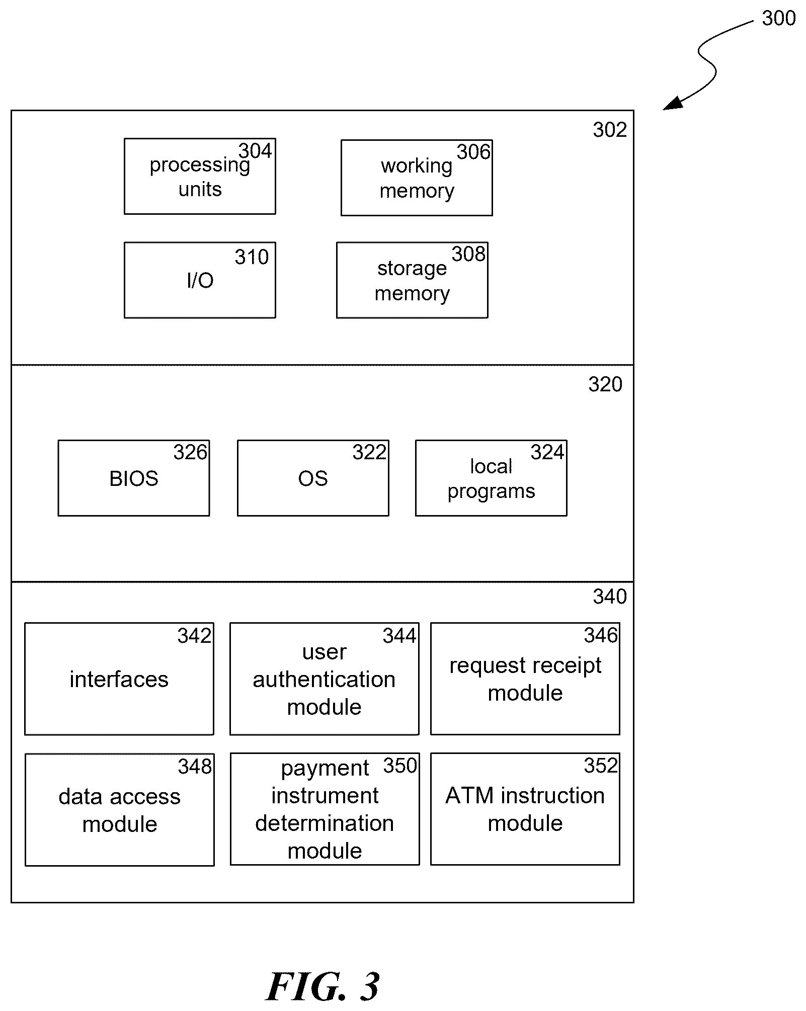 Patent US12562036 Figure 3 – Card replacement services by an automated teller machine
