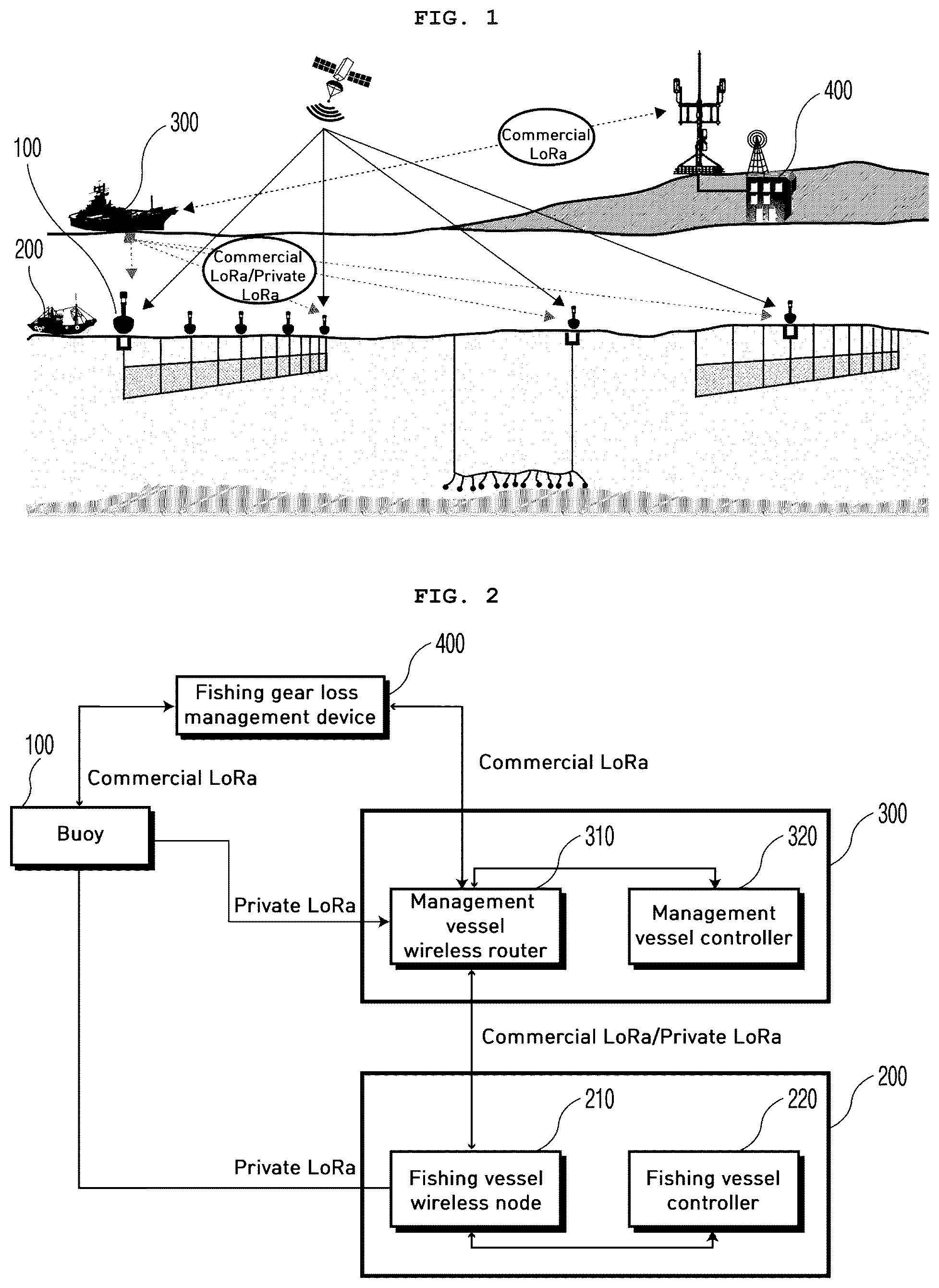 Patent US12562046 Figure 1 – System and method for monitoring loss of fishing gear and estimating location of lost fishing gear