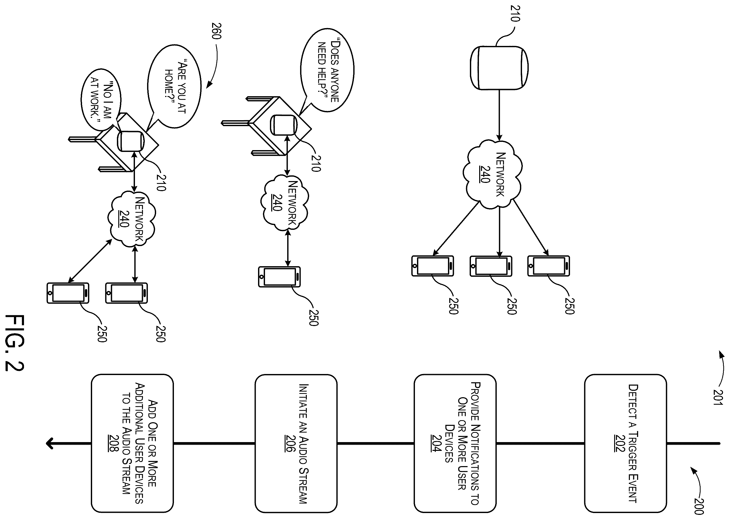 Patent US12562047 Figure 2 – Drop-in on computing devices based on event detections